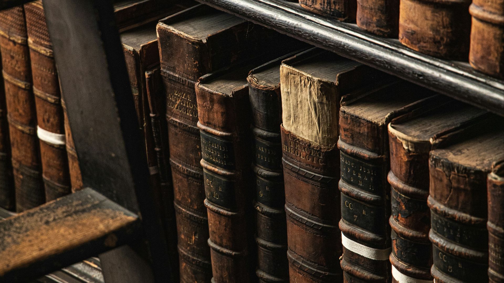 brown wooden book shelf with books