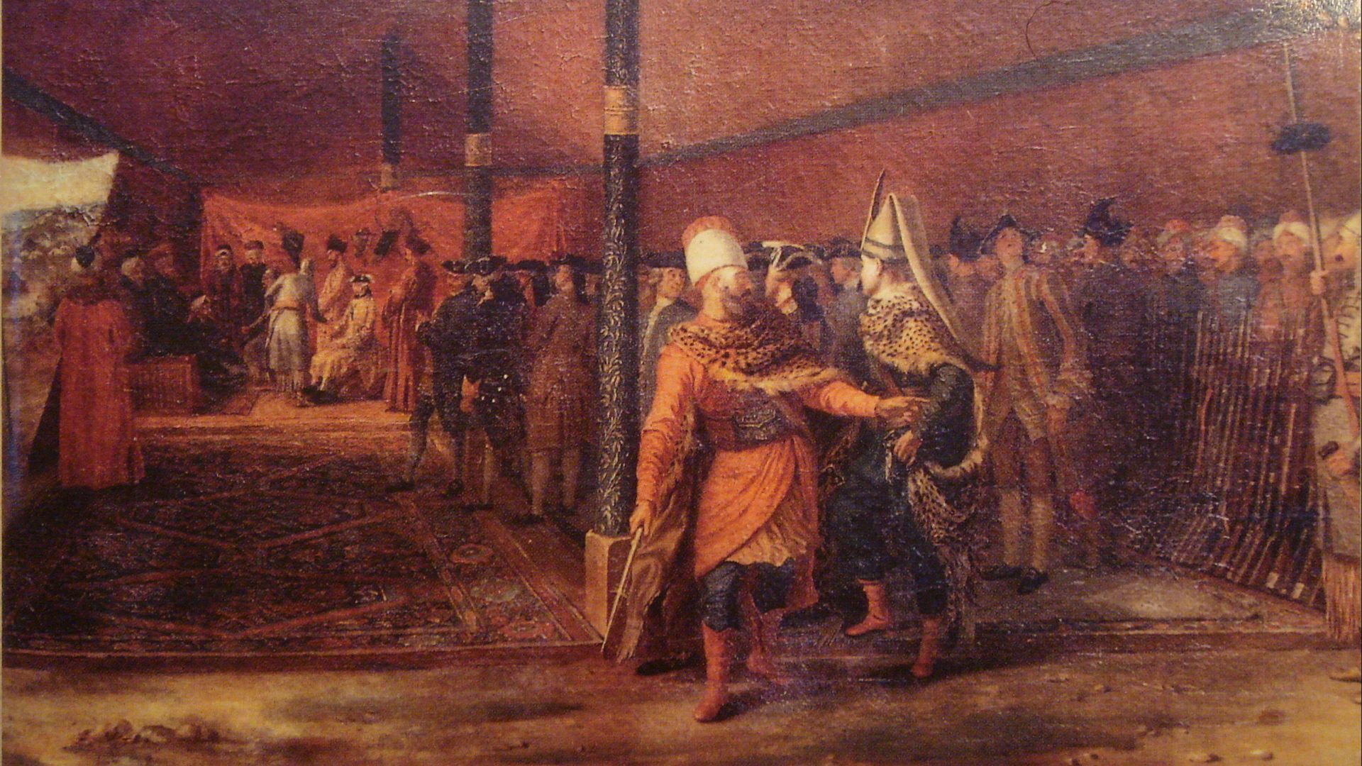 File:Saint Priest with the Grand Vizier at the camp of Daud Pasha in 1769 by Antoine de Favray.jpg