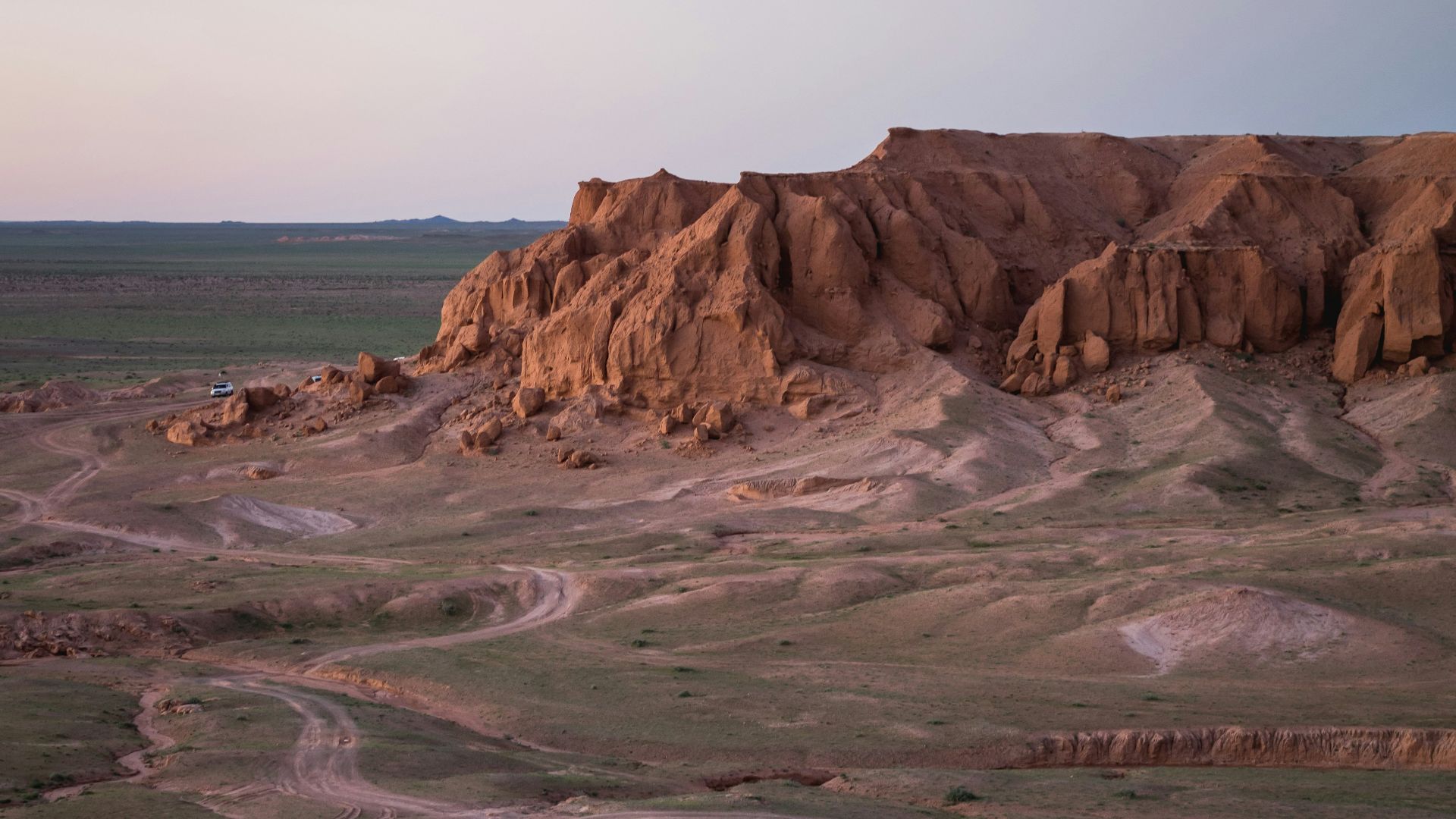 bird's eye view of brown mountain