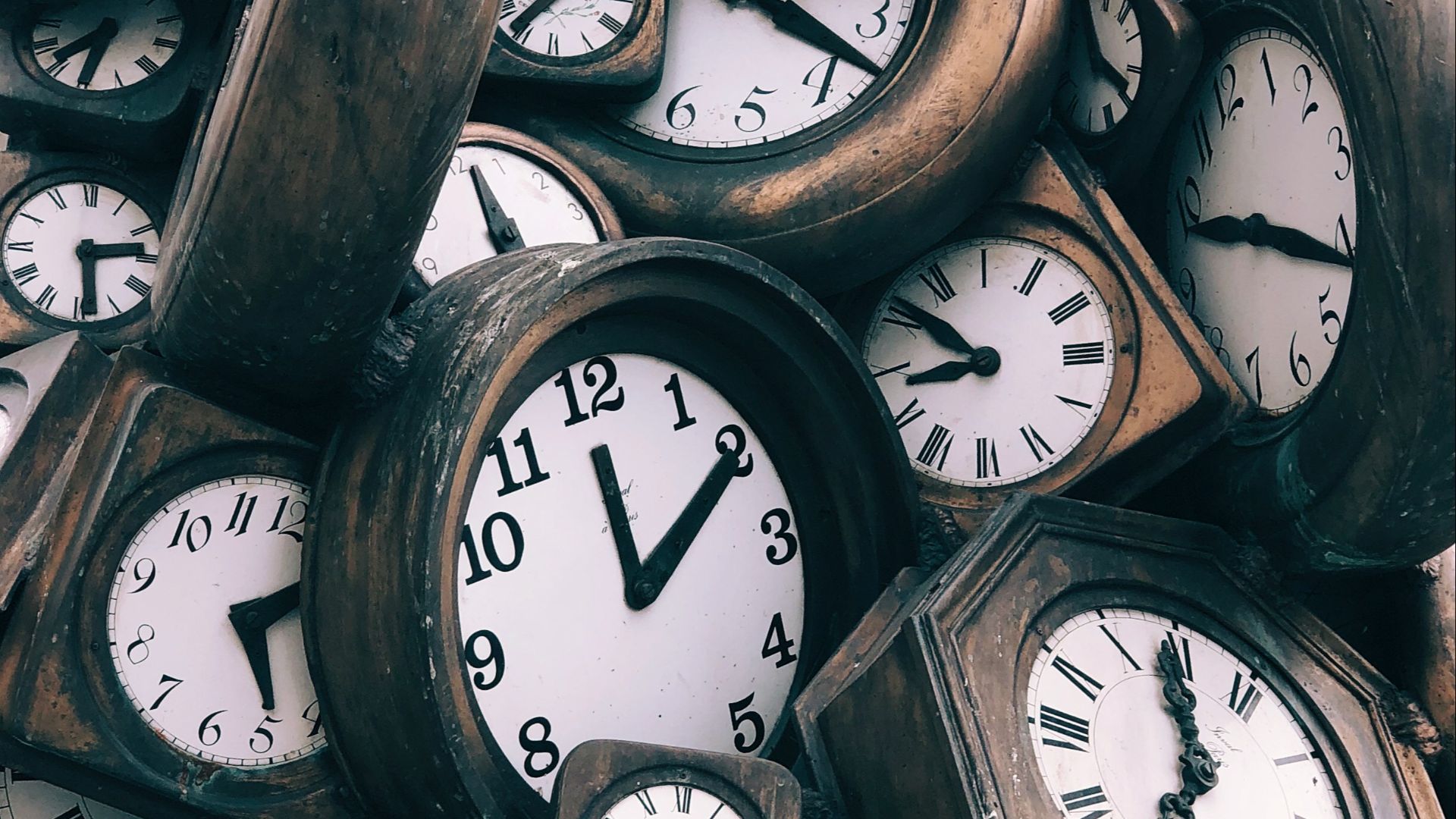 brown-and-white clocks