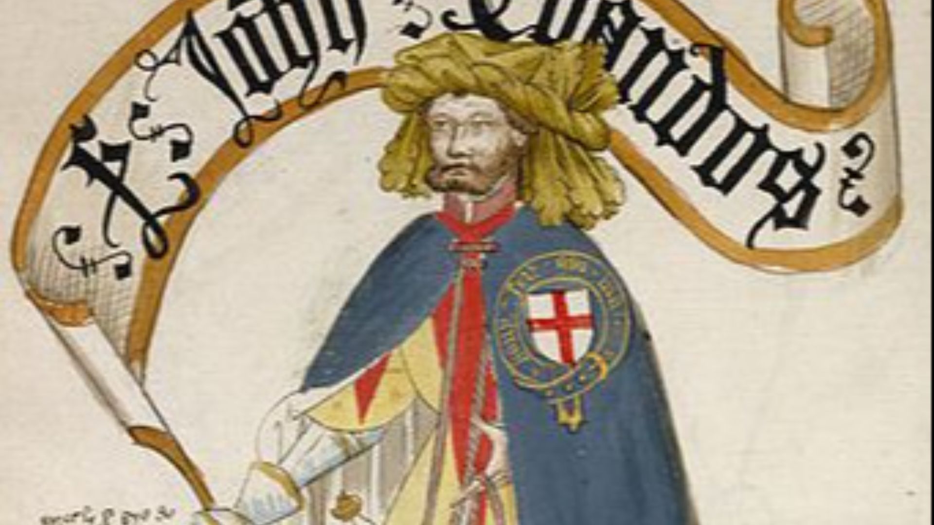 File:Sir John Chandos in the Garter Book 1435.jpg