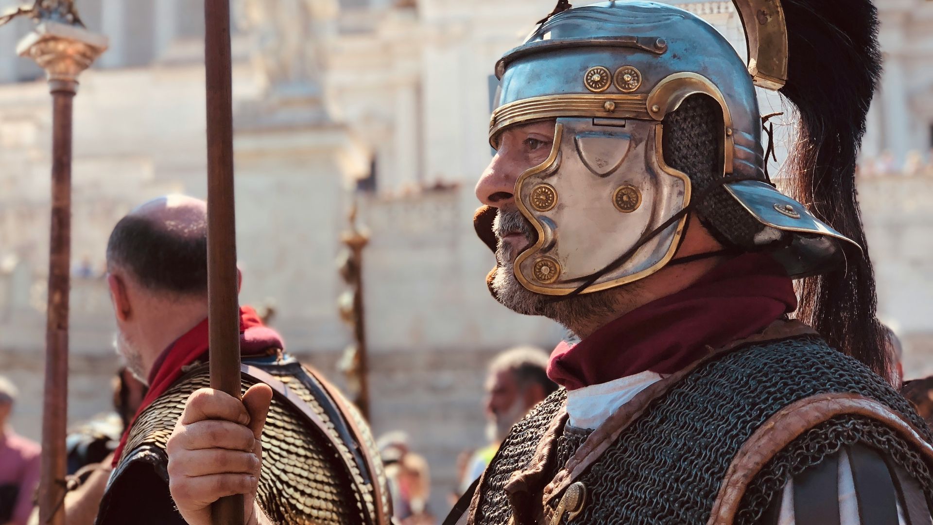 people wearing medieval costumes during day