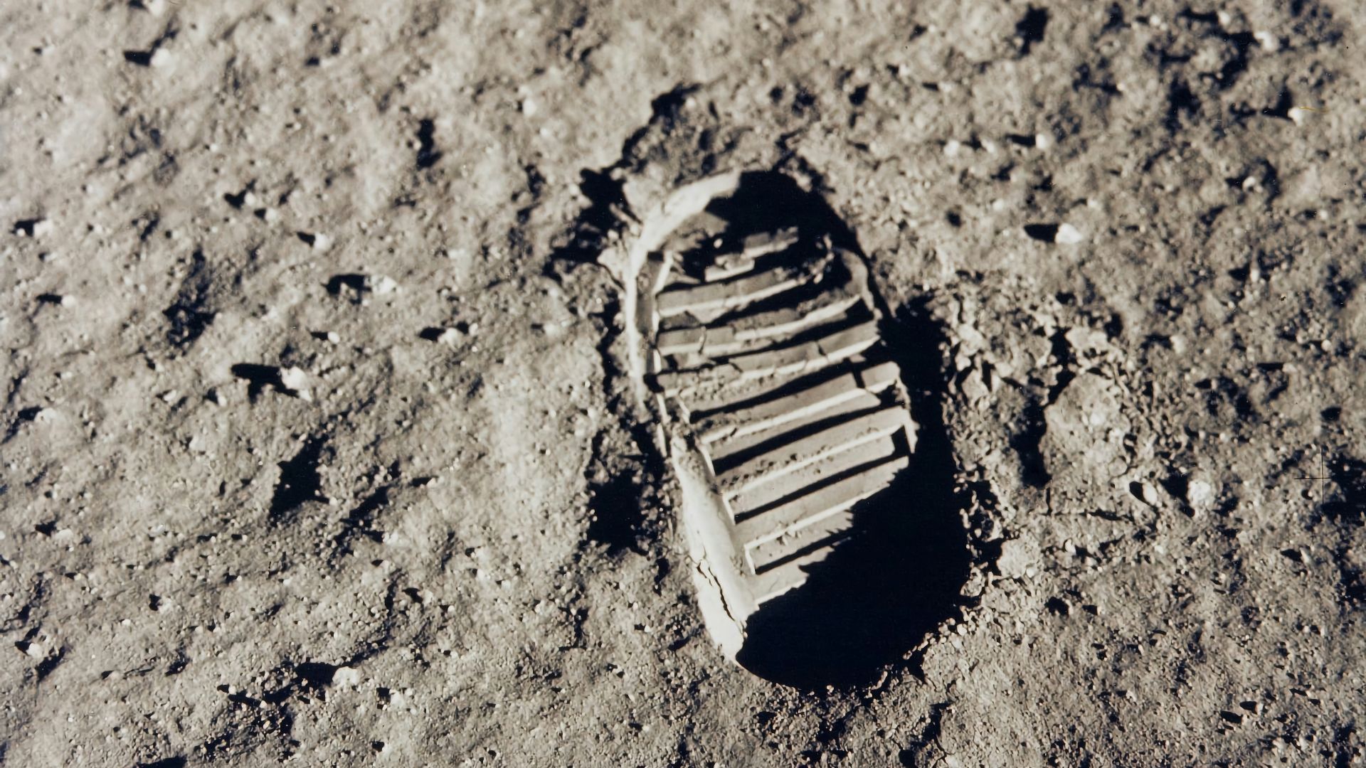 Footprint on lunar regolith