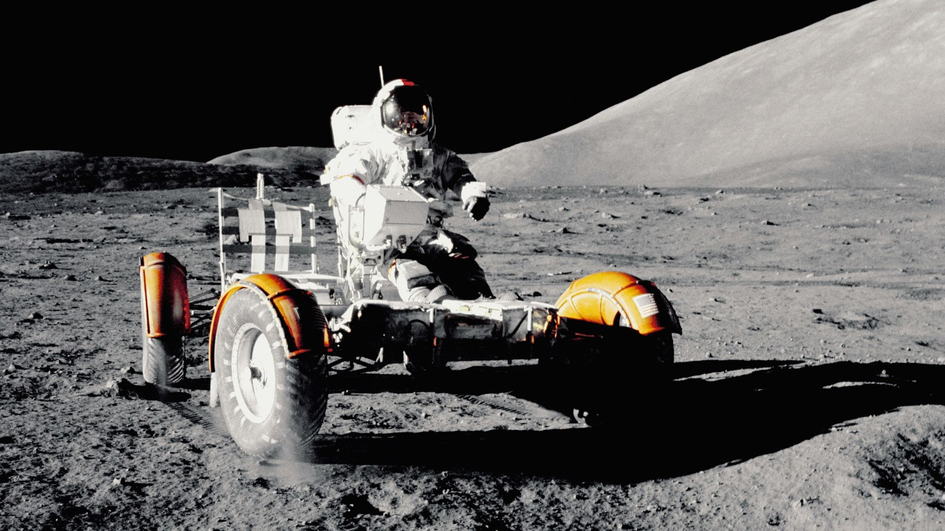 Astronaut on lunar rover