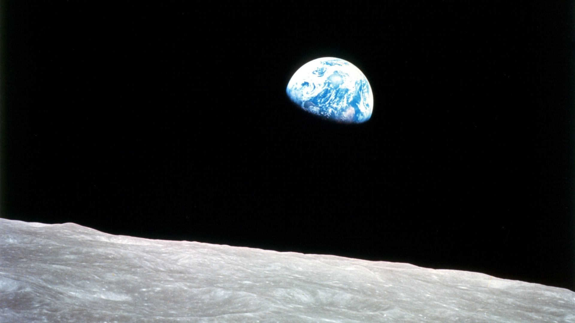 Earth above the lunar surface