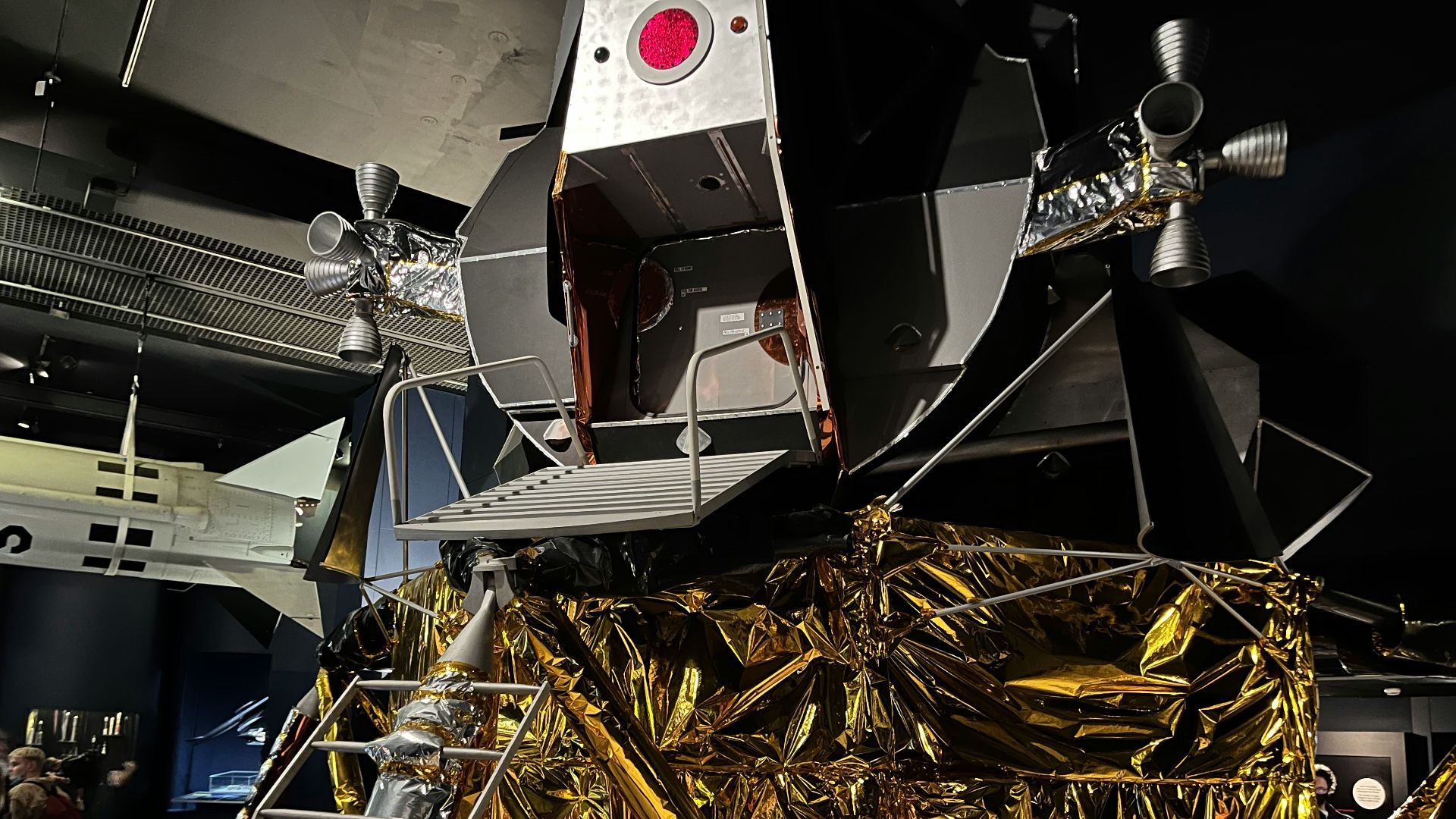 a space station with gold foil covering it