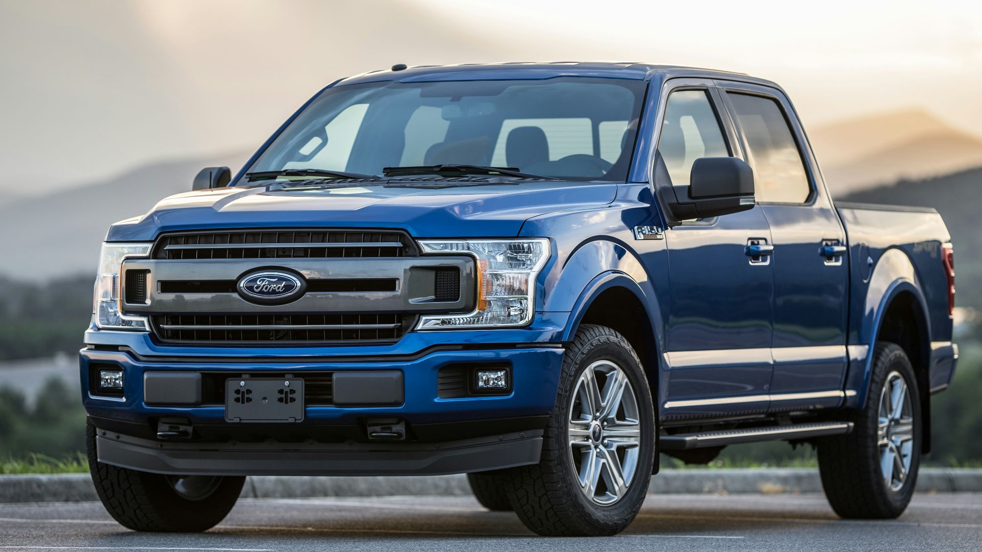 blue Ford pickup truck