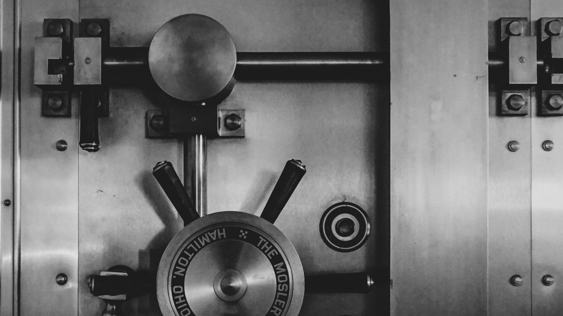 black and silver door knob