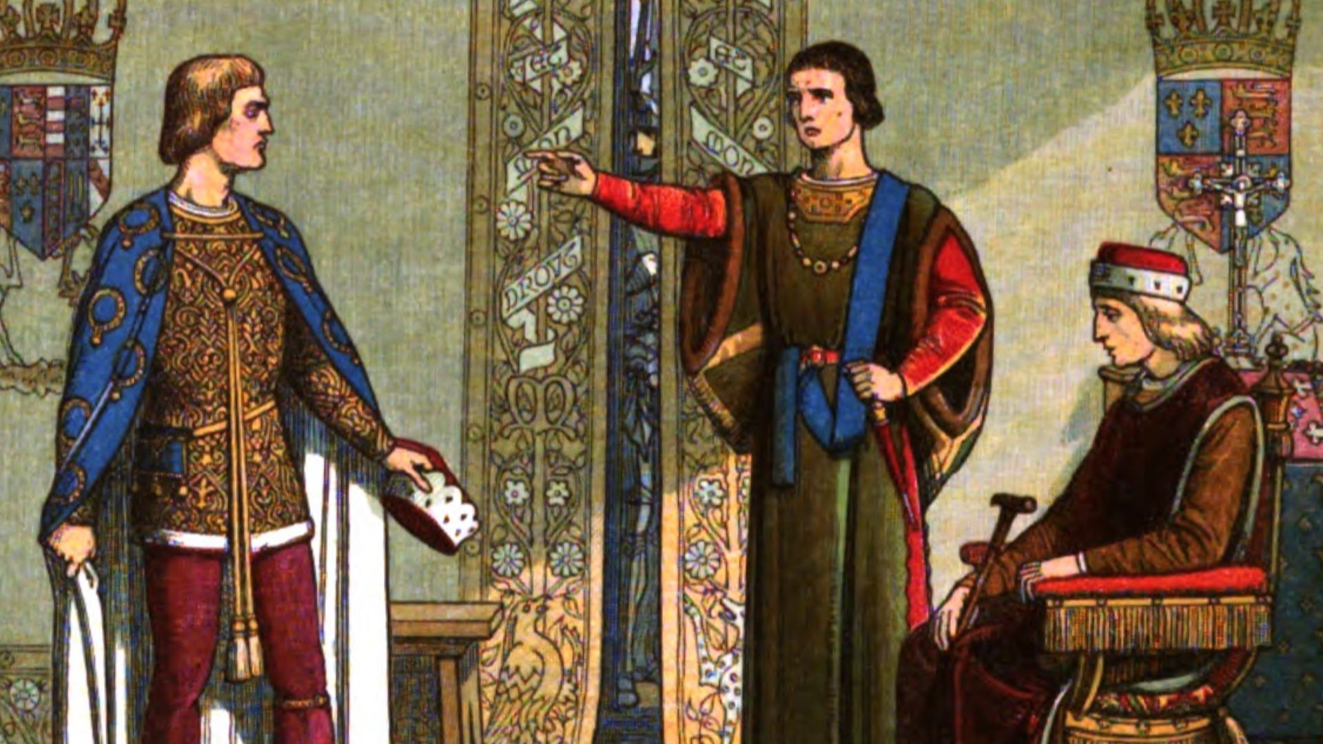 File:A Chronicle of England - Page 400 - Henry VI and the Dukes of York and Somerset.jpg