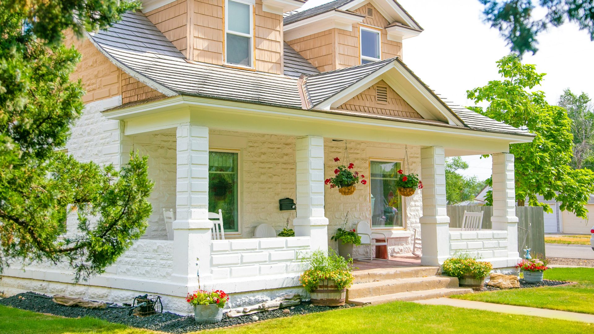 white and brown concrete house