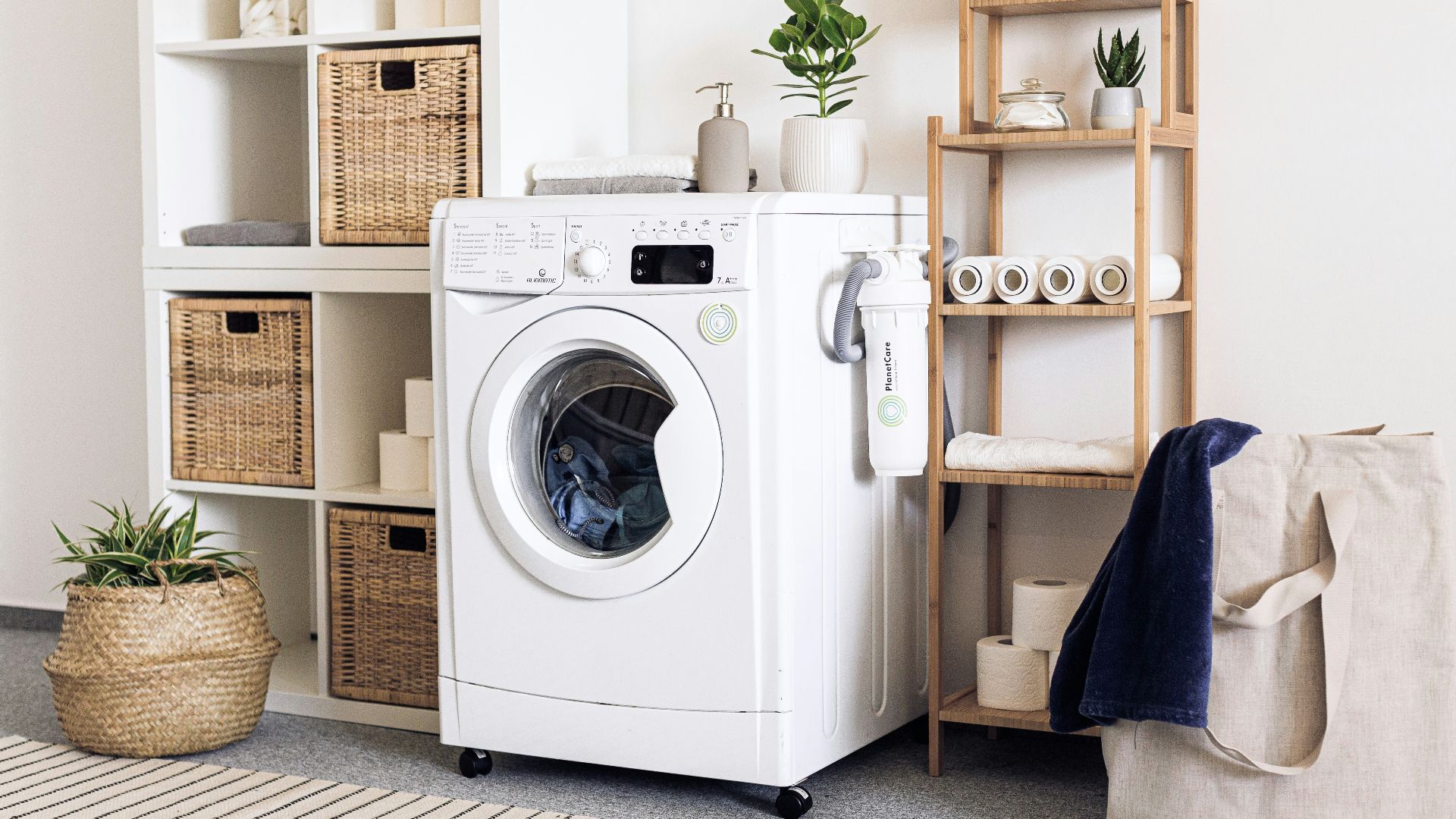 white front load washing machine