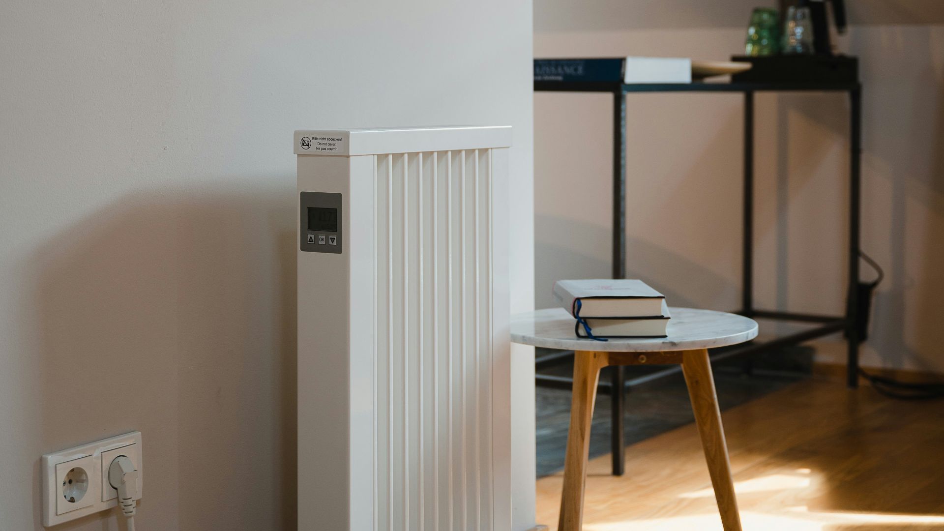 a room with a table and a chair