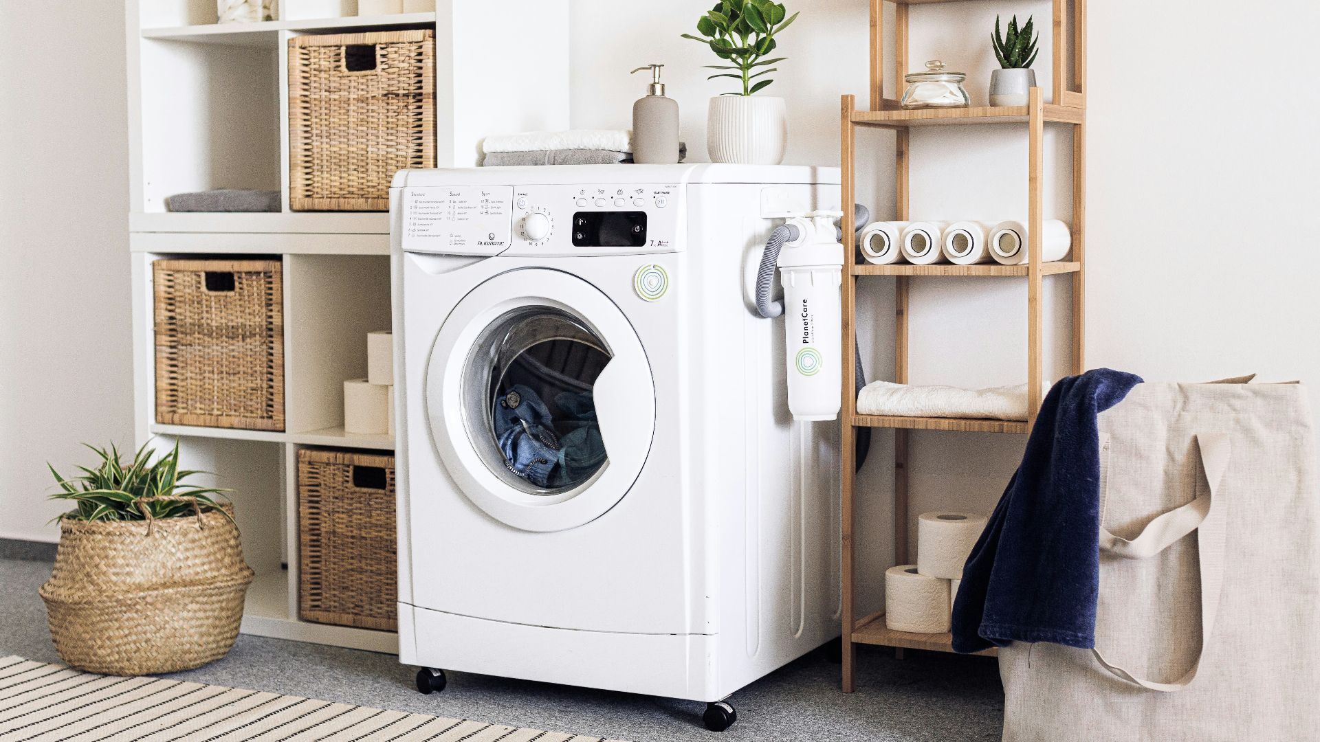 white front load washing machine