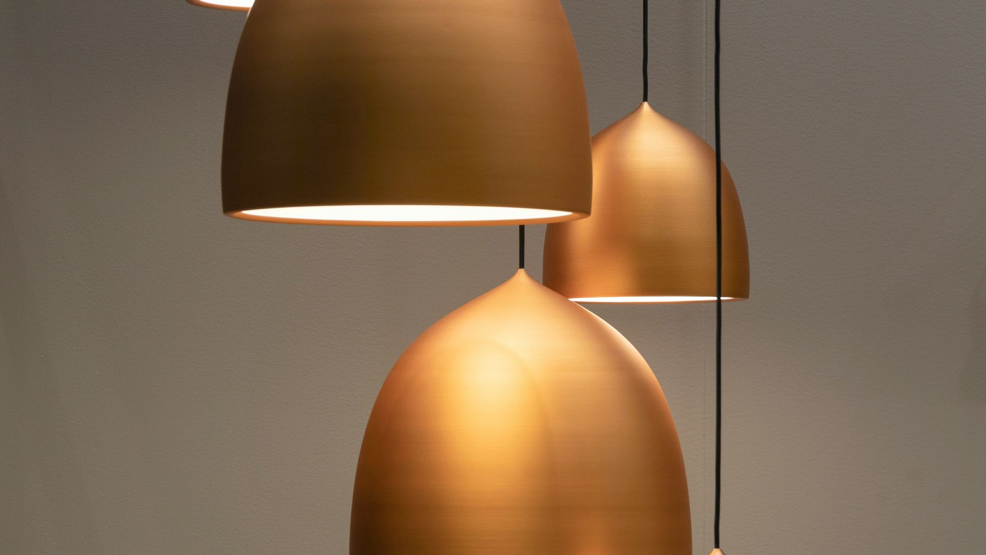 turned on pendant lamps