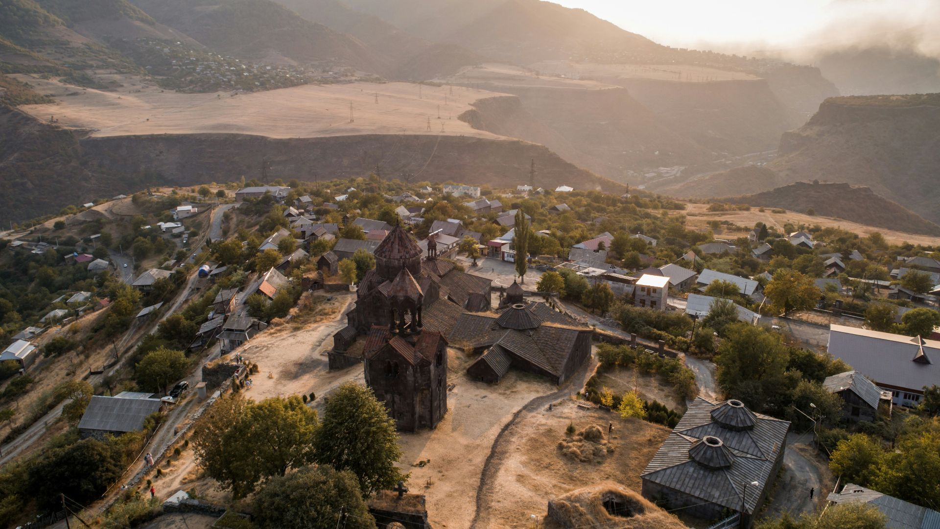 aerial photo of a village during daytime