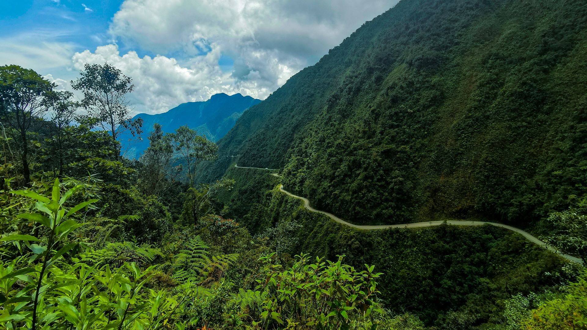 a valley between mountains