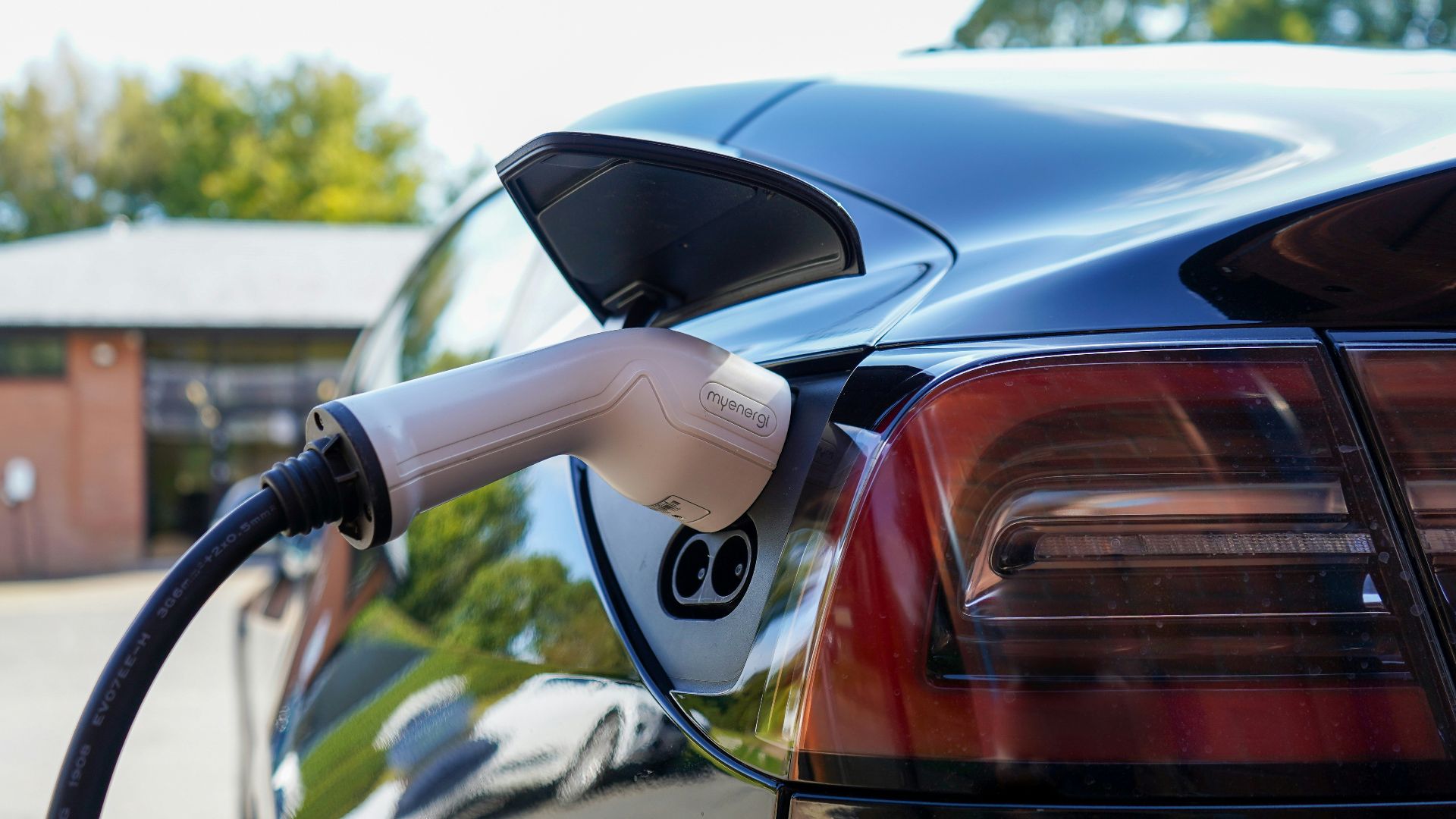 black car in tilt shift lens