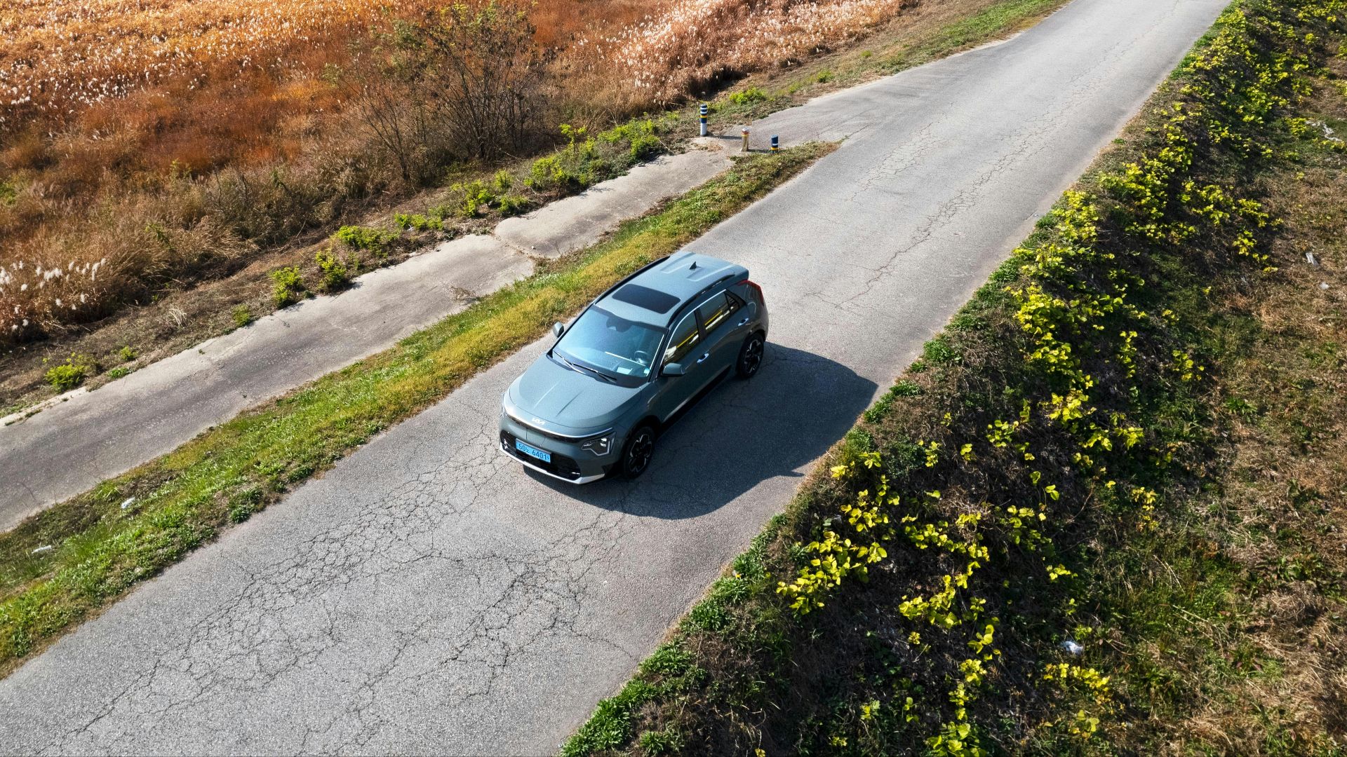 a car driving on a road