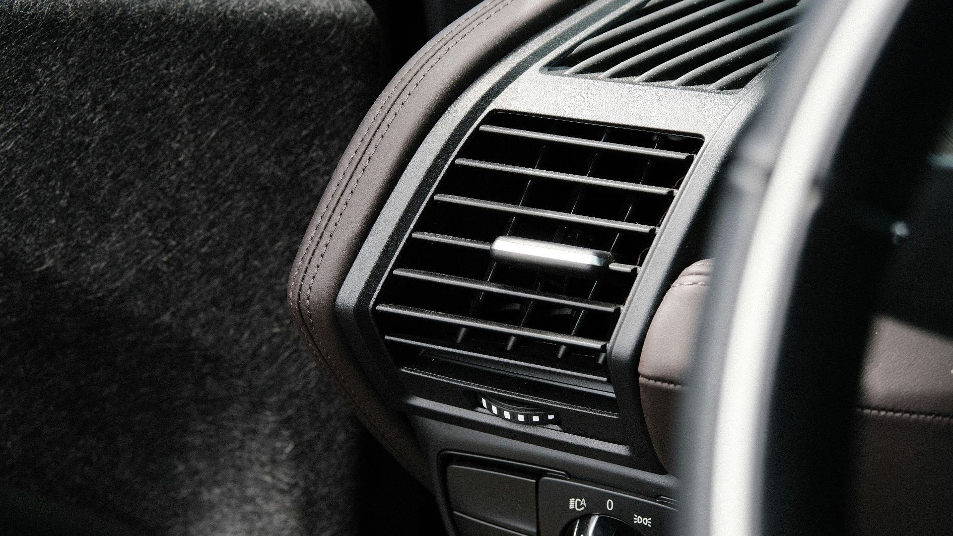 black and brown car air vent