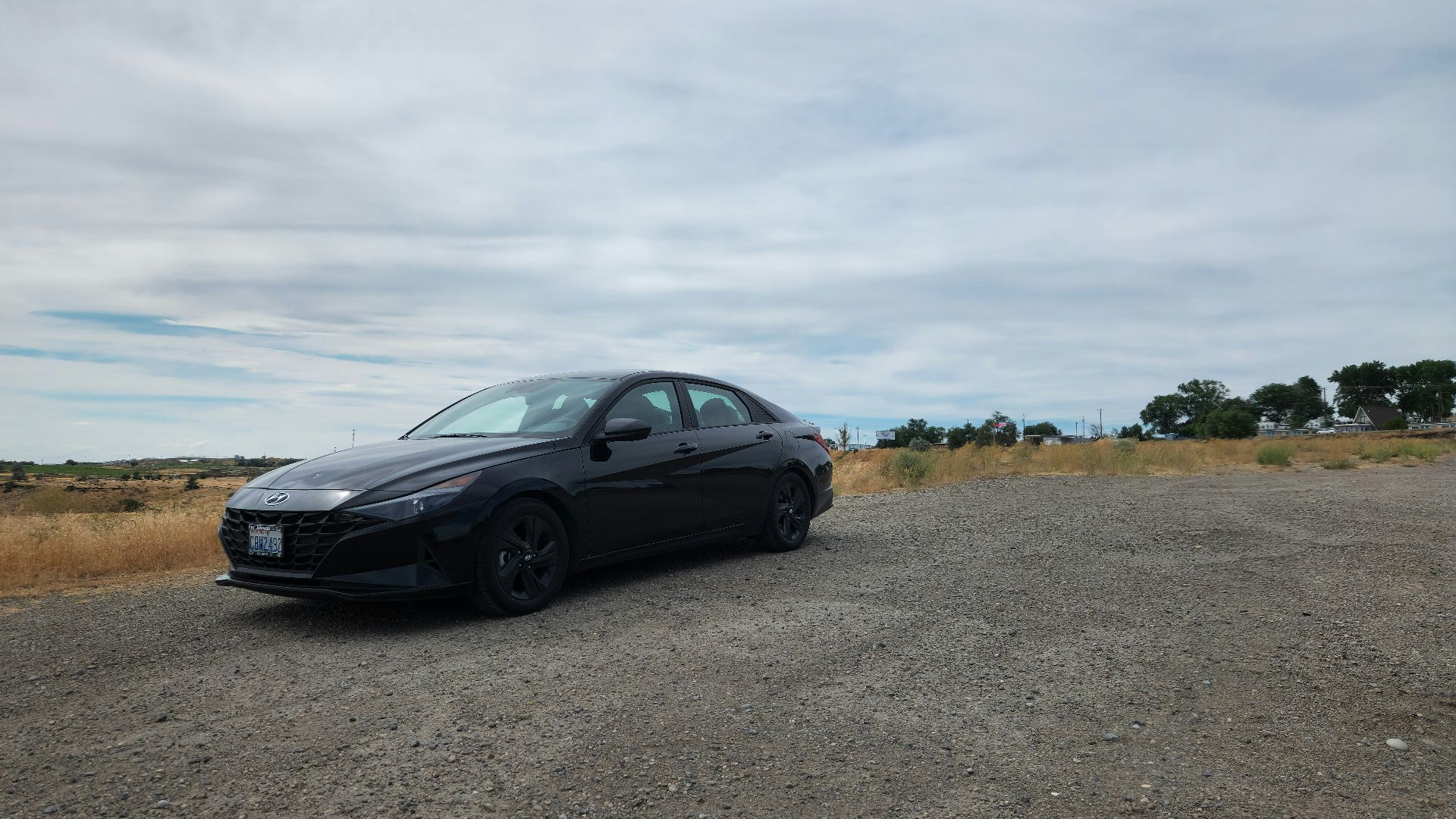A car parked on the side of the road