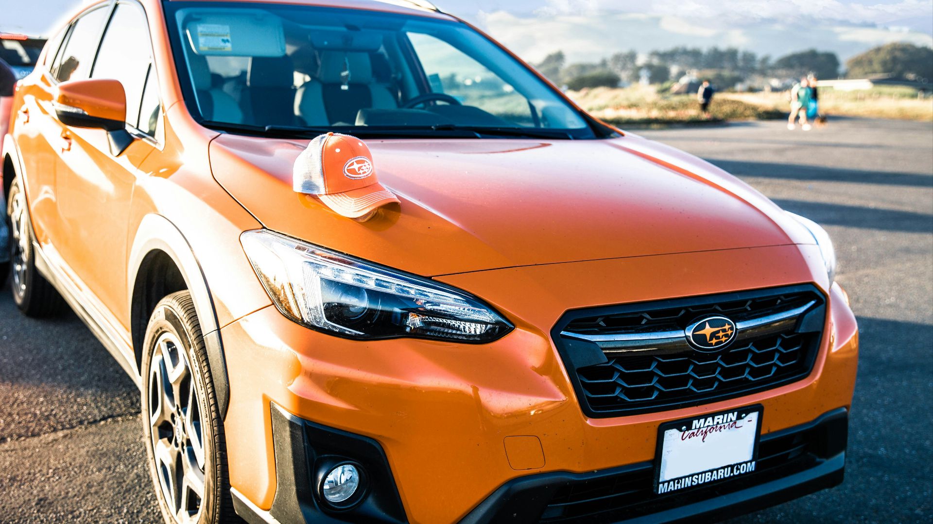 orange Subaru SUV