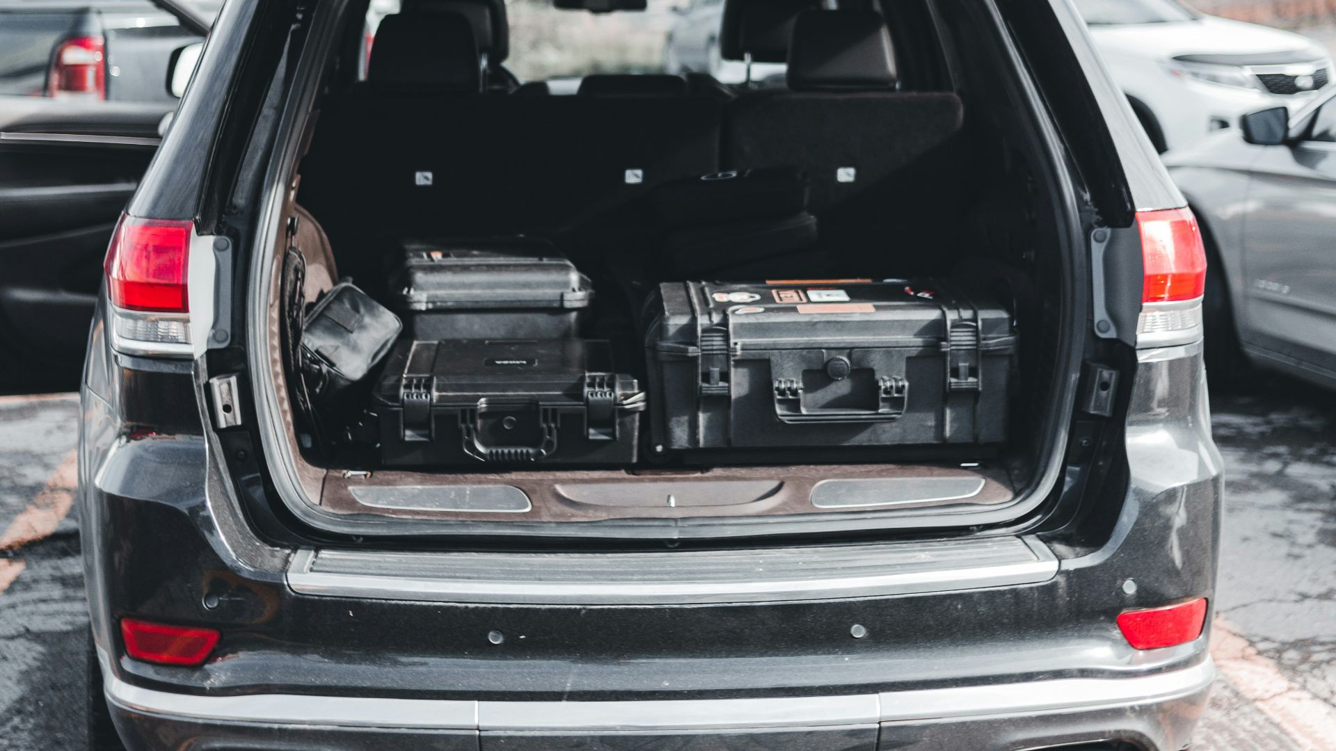 the back end of a car with its trunk open