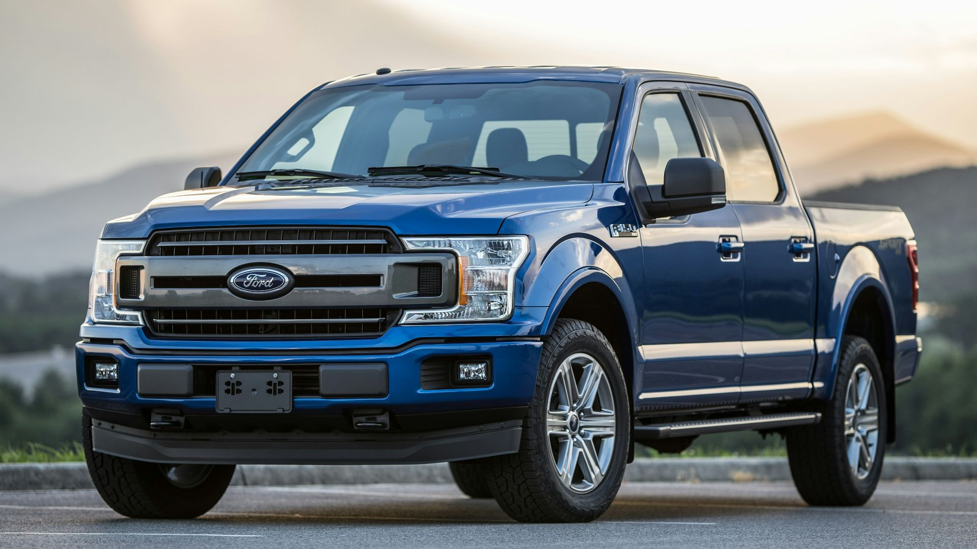 blue Ford pickup truck