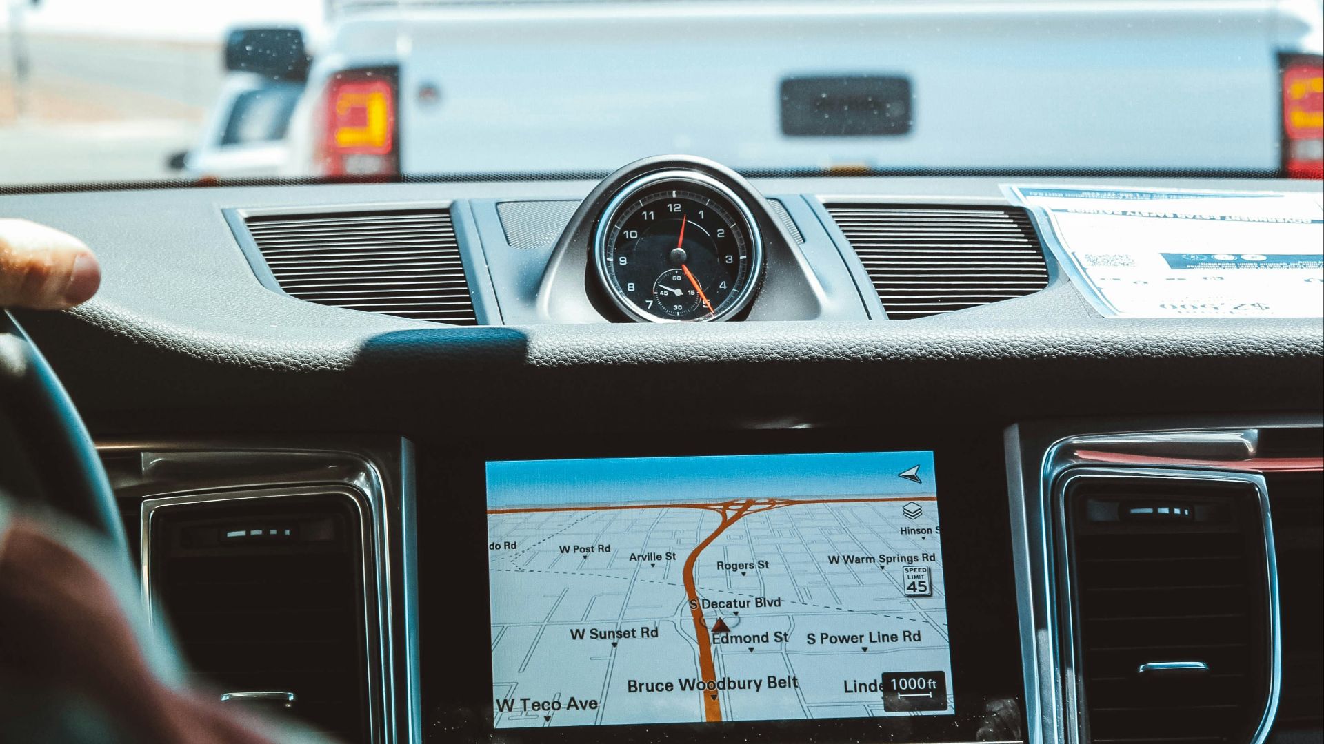 black GPS navigator turned on