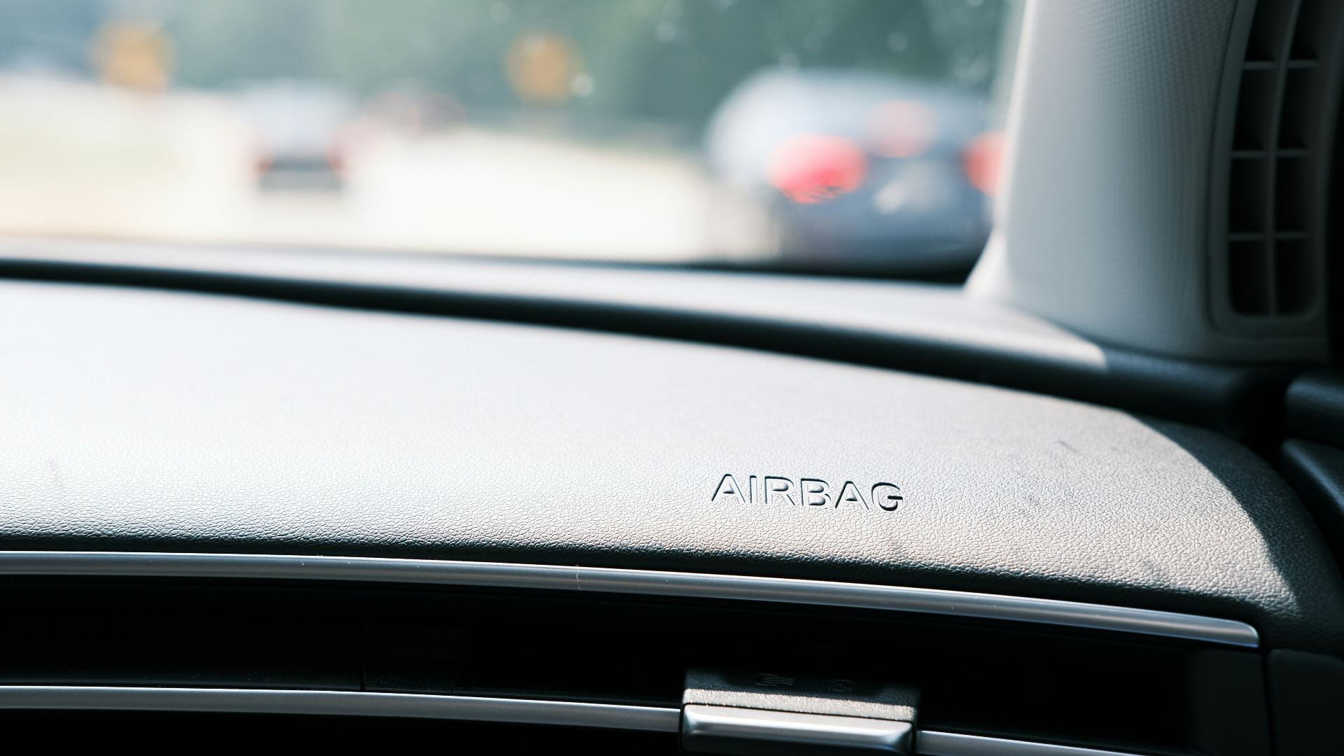a close up of the air vents on a car