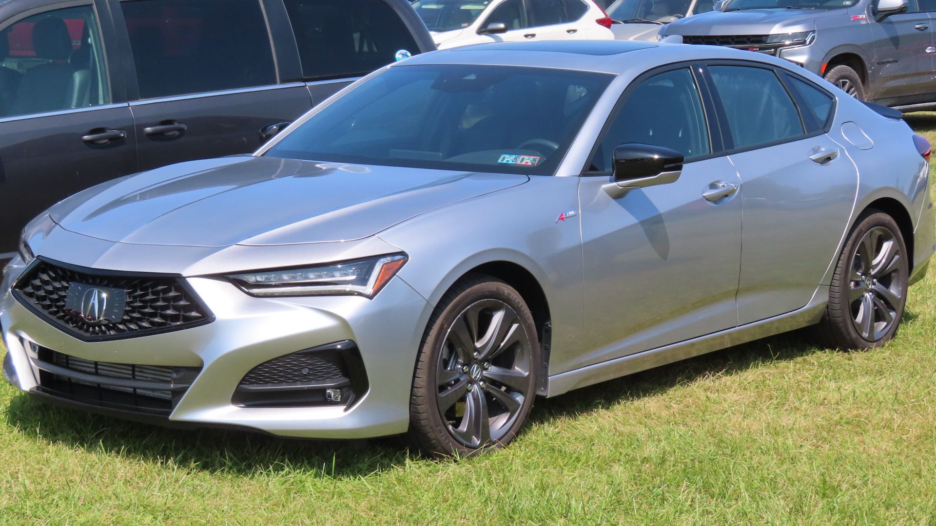 File:2023 Acura TLX SH-AWD with A-Spec package, front left, 08-24-2024.jpg