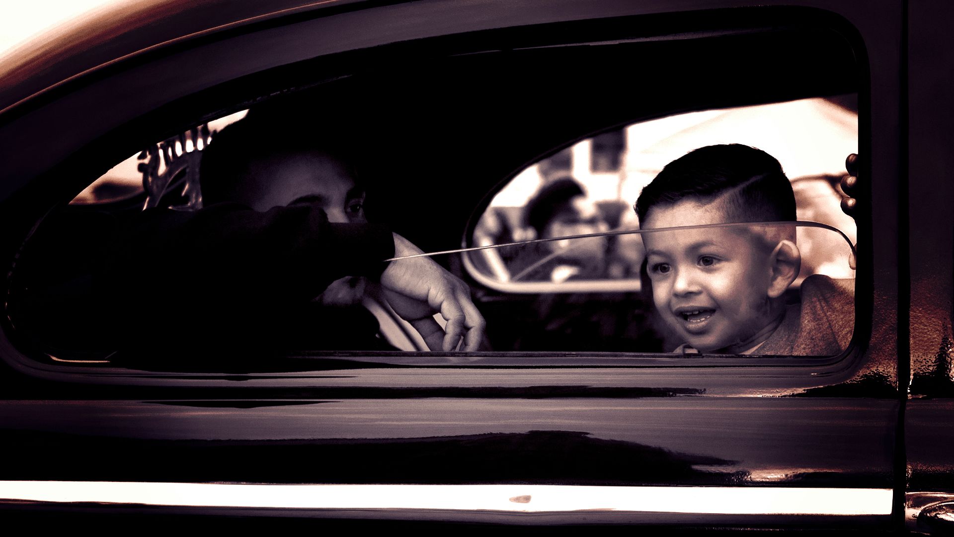 boy inside vehicle