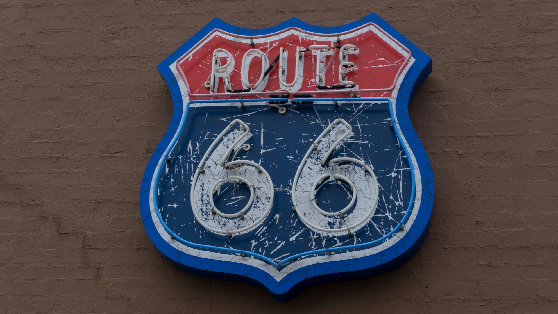 a blue and red box with a logo on it