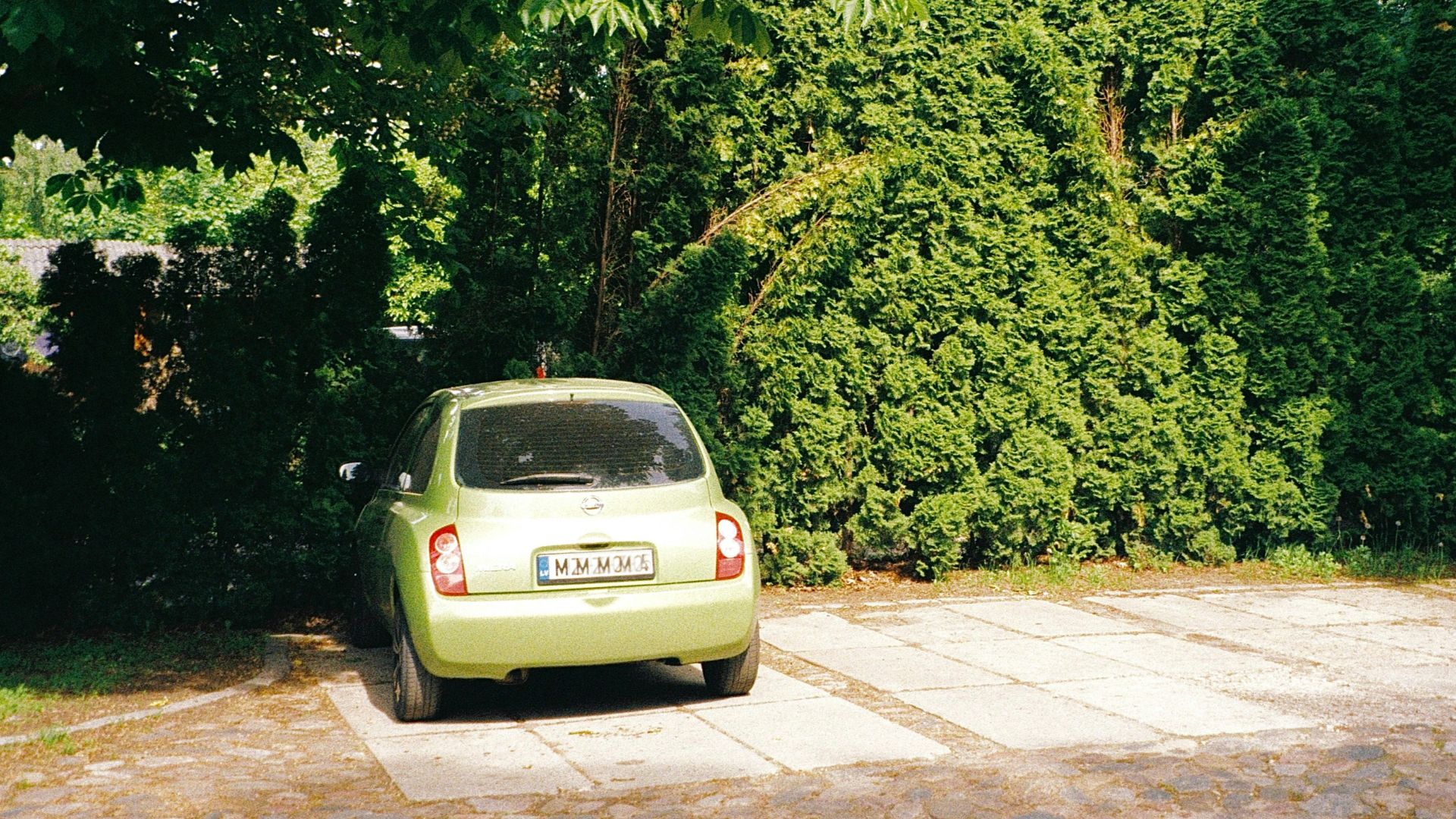 a car parked on a road
