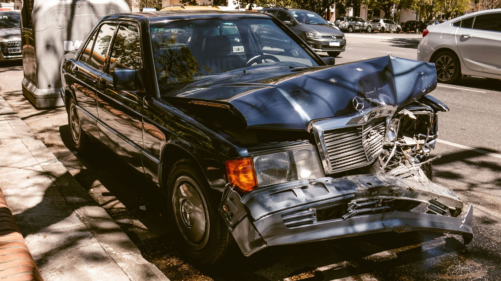 a car that is sitting on the side of the road