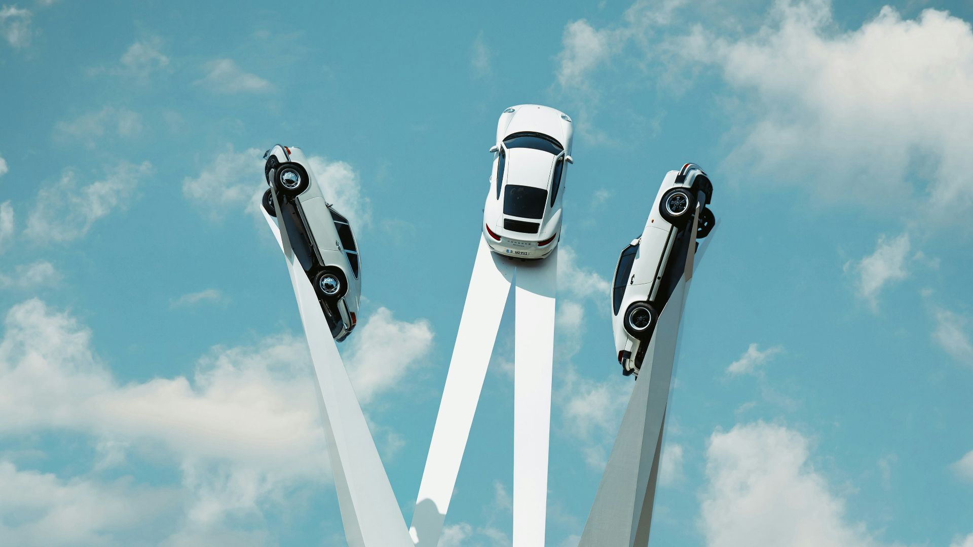 A pair of skis sticking out of the side of a building