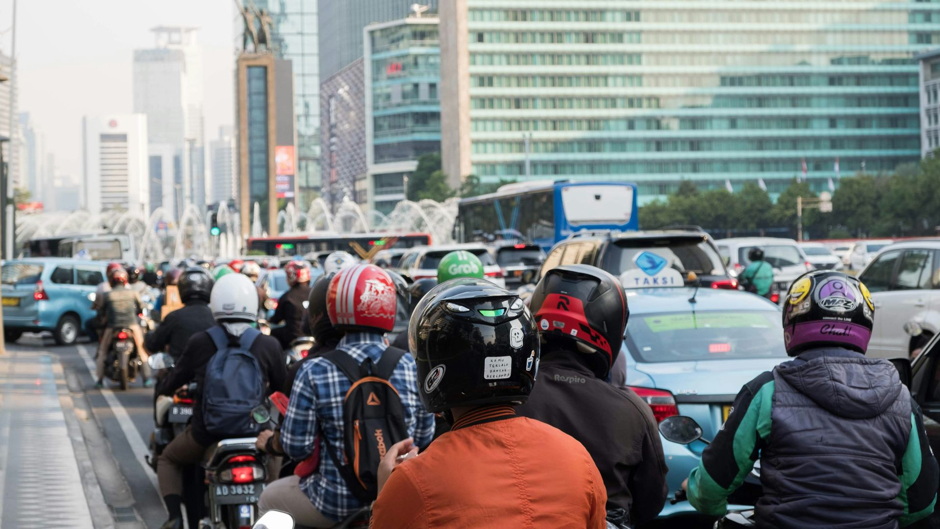 man wears black helmet