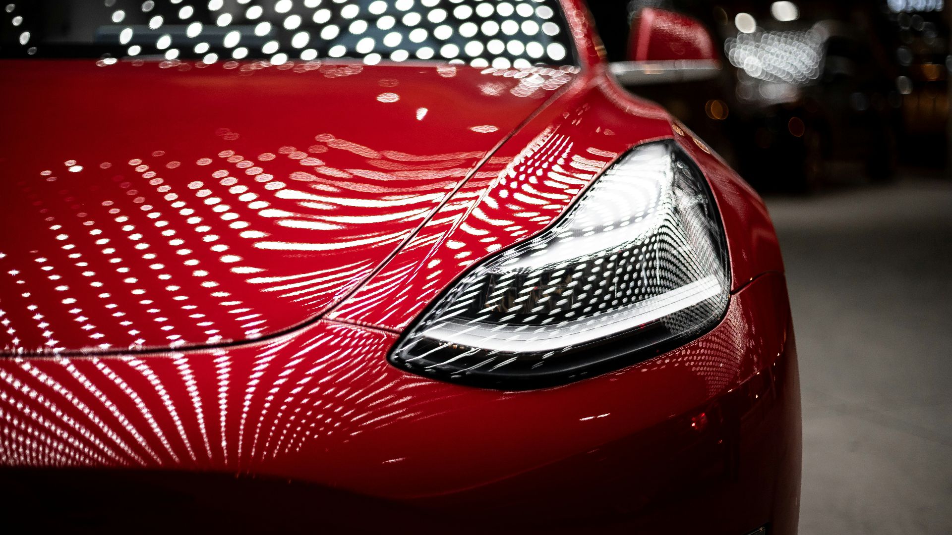 close-up photography of red car