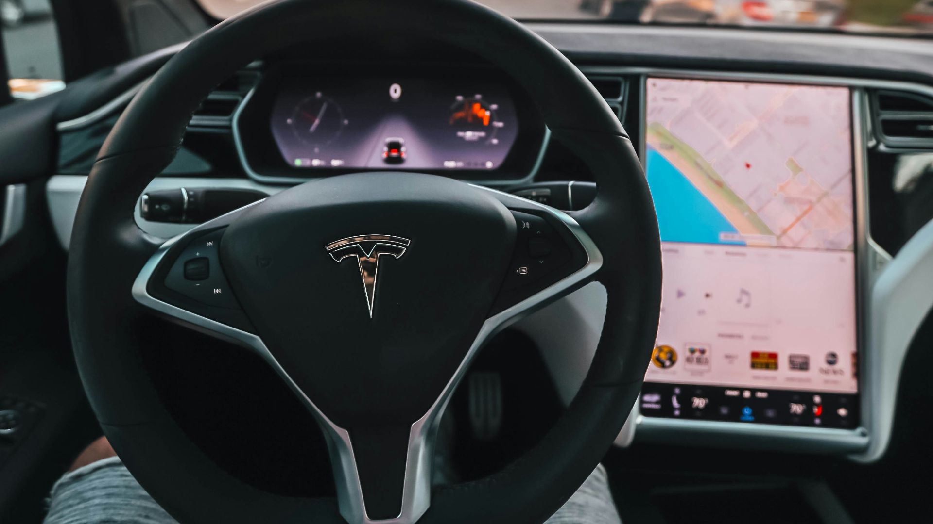 interior view of Tesla car