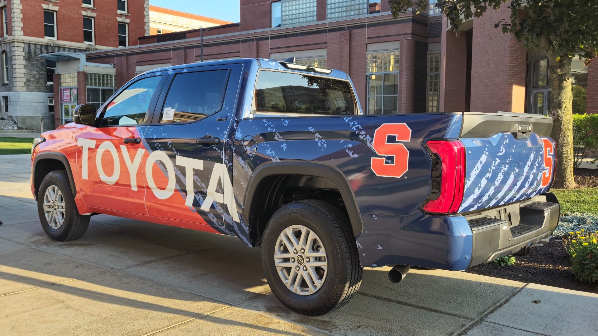 File:Syracuse Orange wrapping on a 2025 Toyota Tundra, Cuse on the Quad event, Toyota Fun Zone, Syracuse University 01.jpg