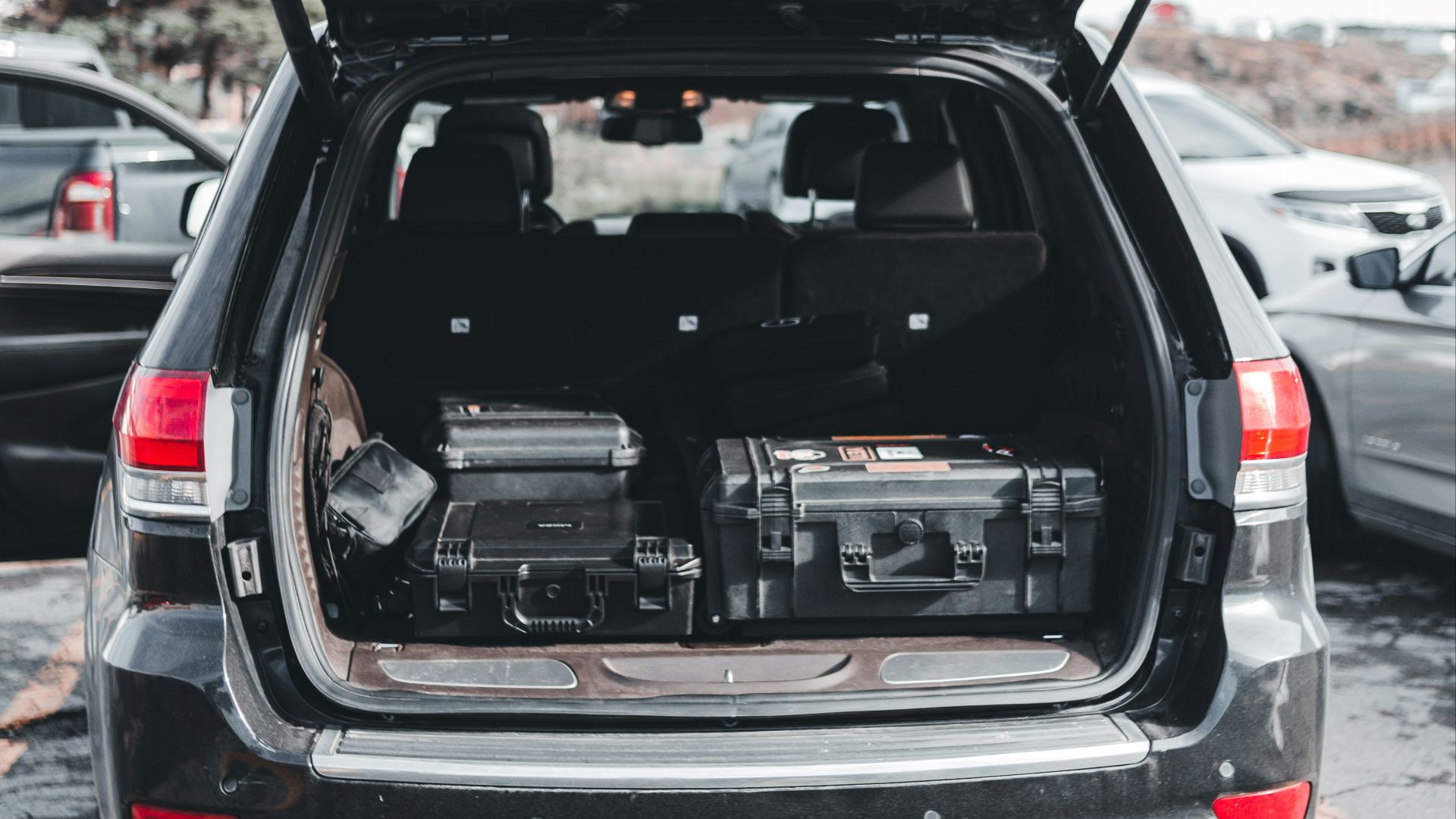 the back end of a car with its trunk open