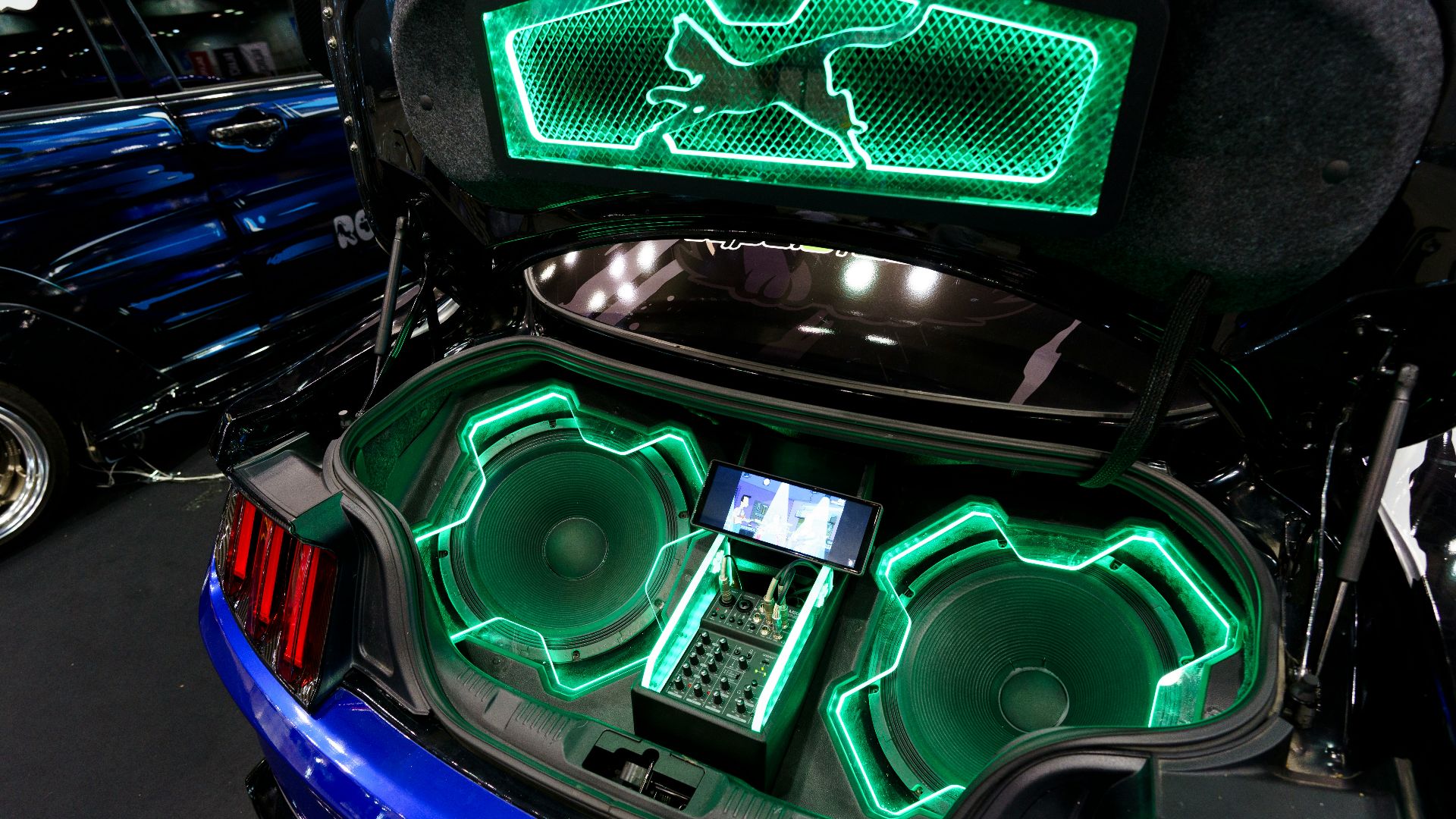 A car that has some speakers in it