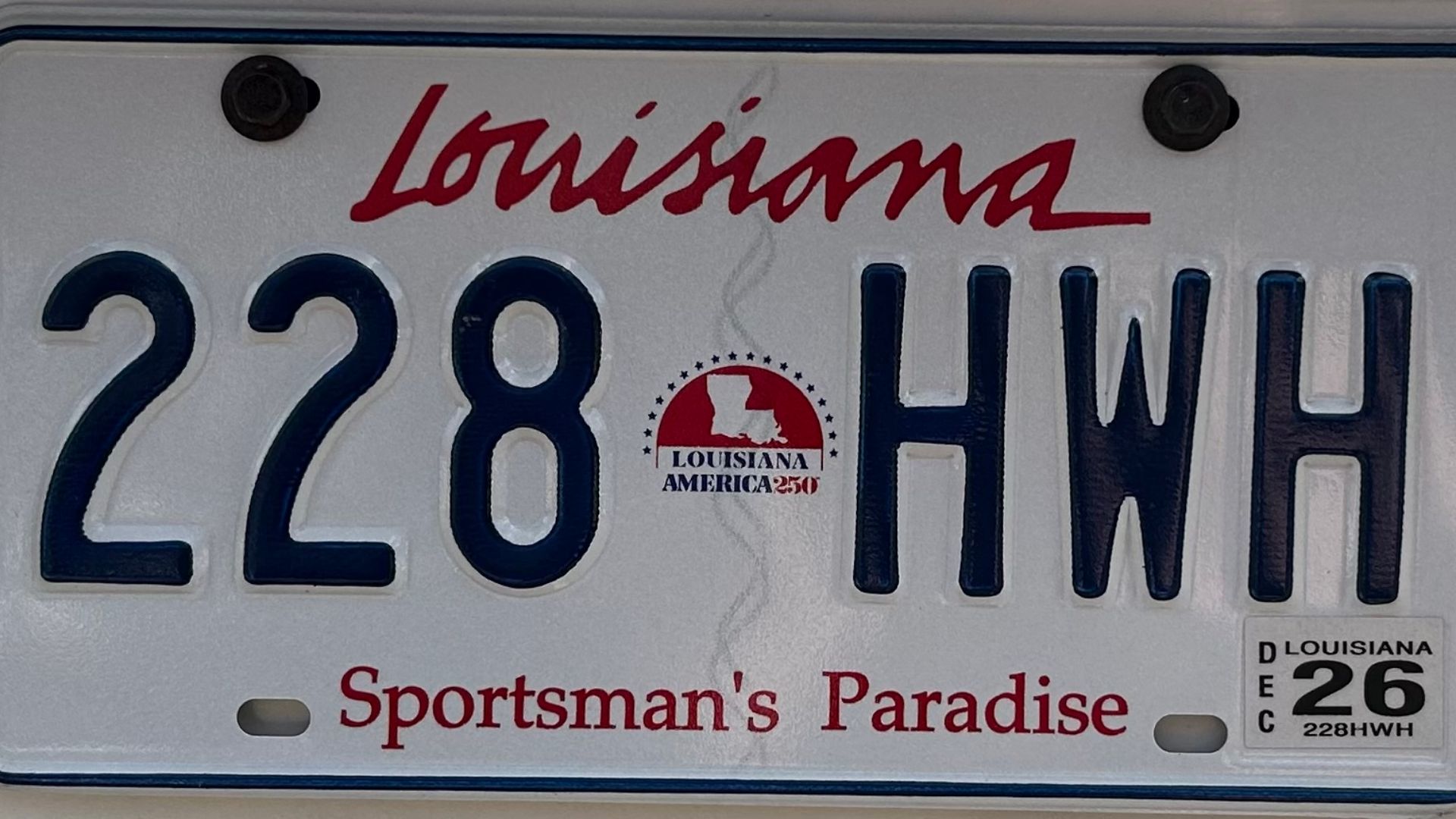 File:Louisiana America 250 license plate.jpg