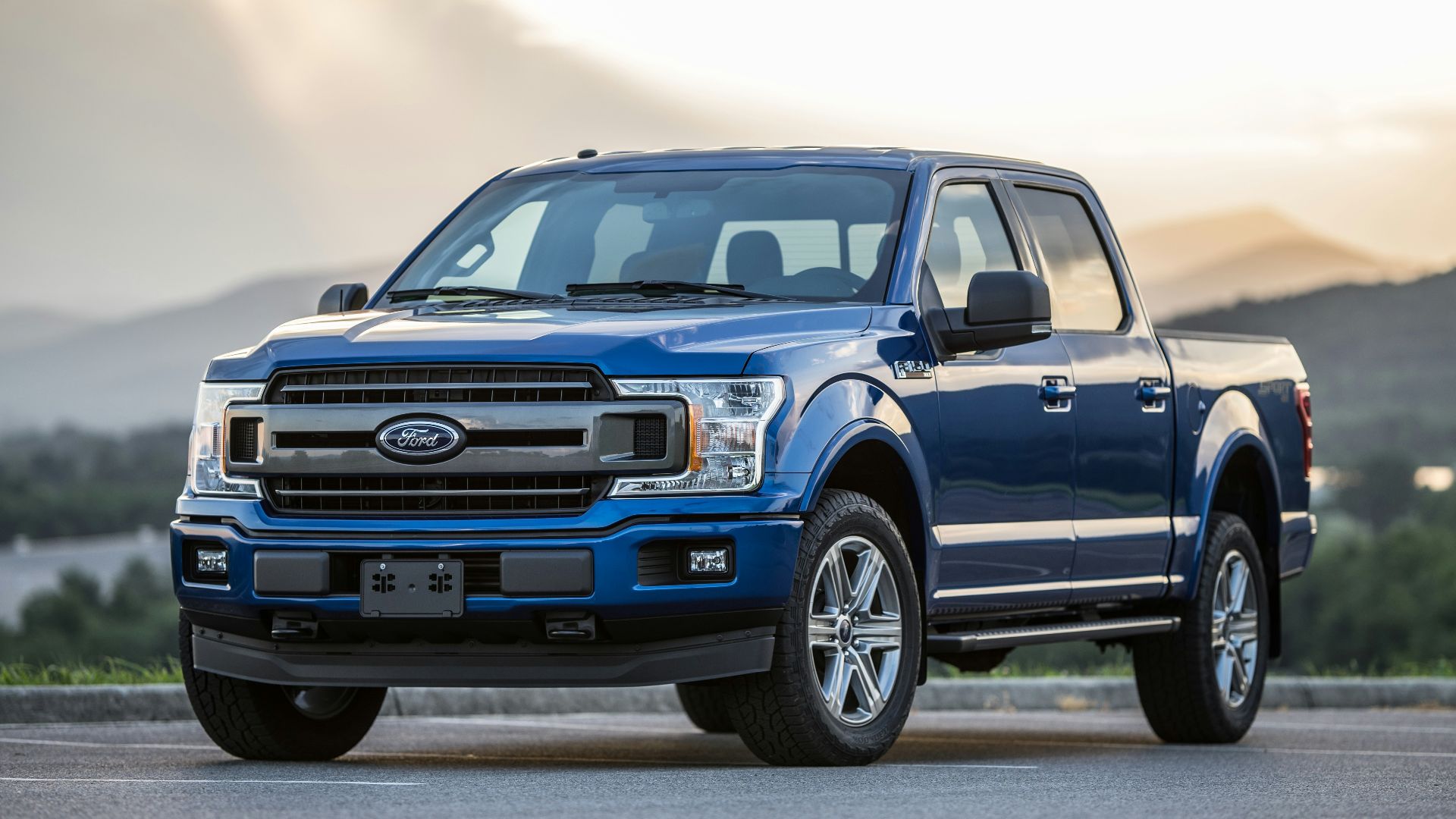 blue Ford pickup truck
