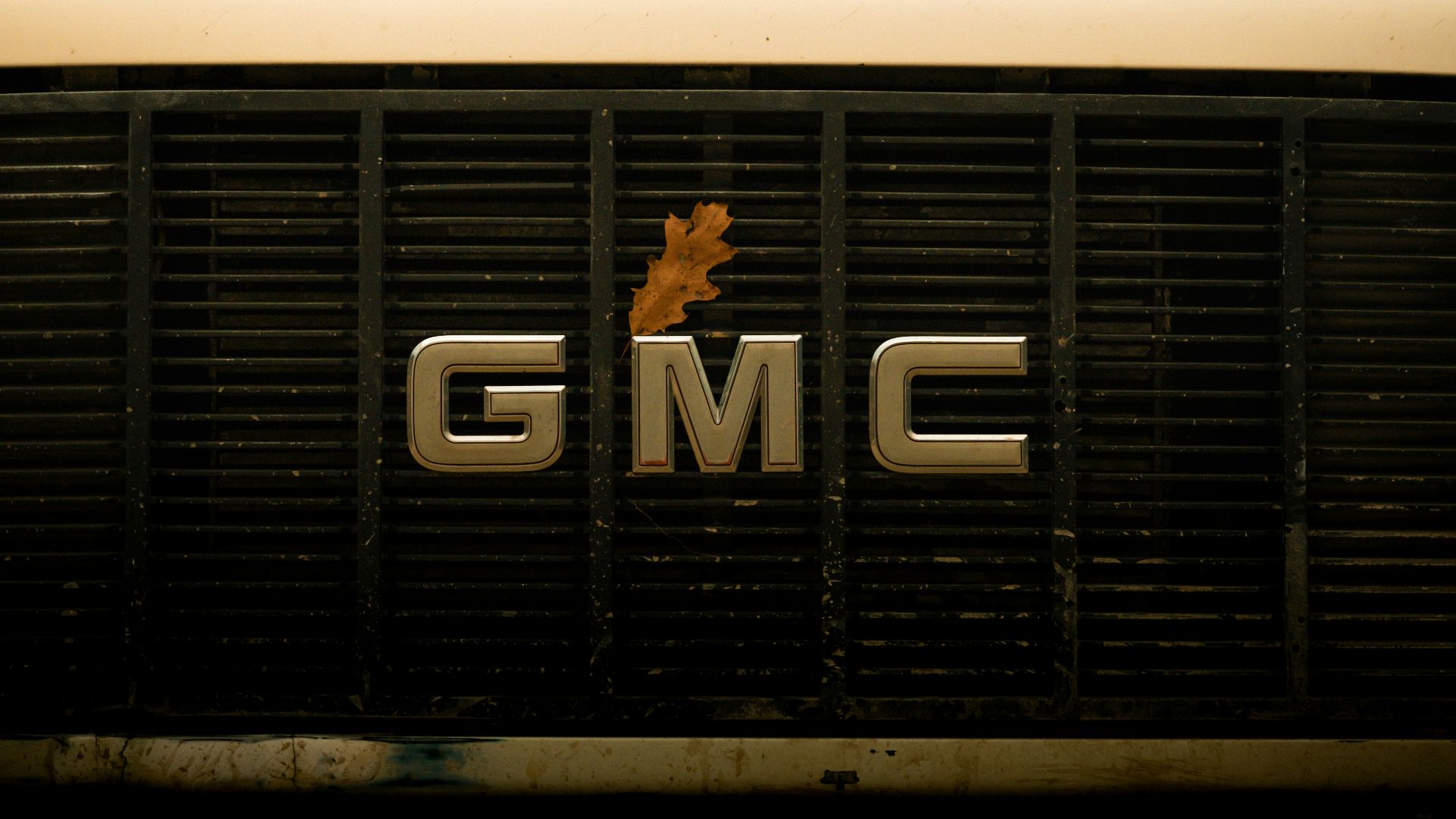 a close up of the front grill of a car