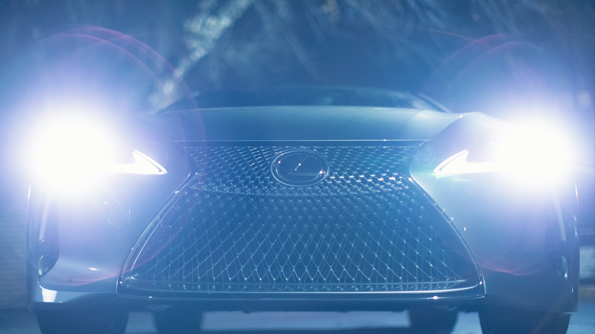 a car that is lit up at night