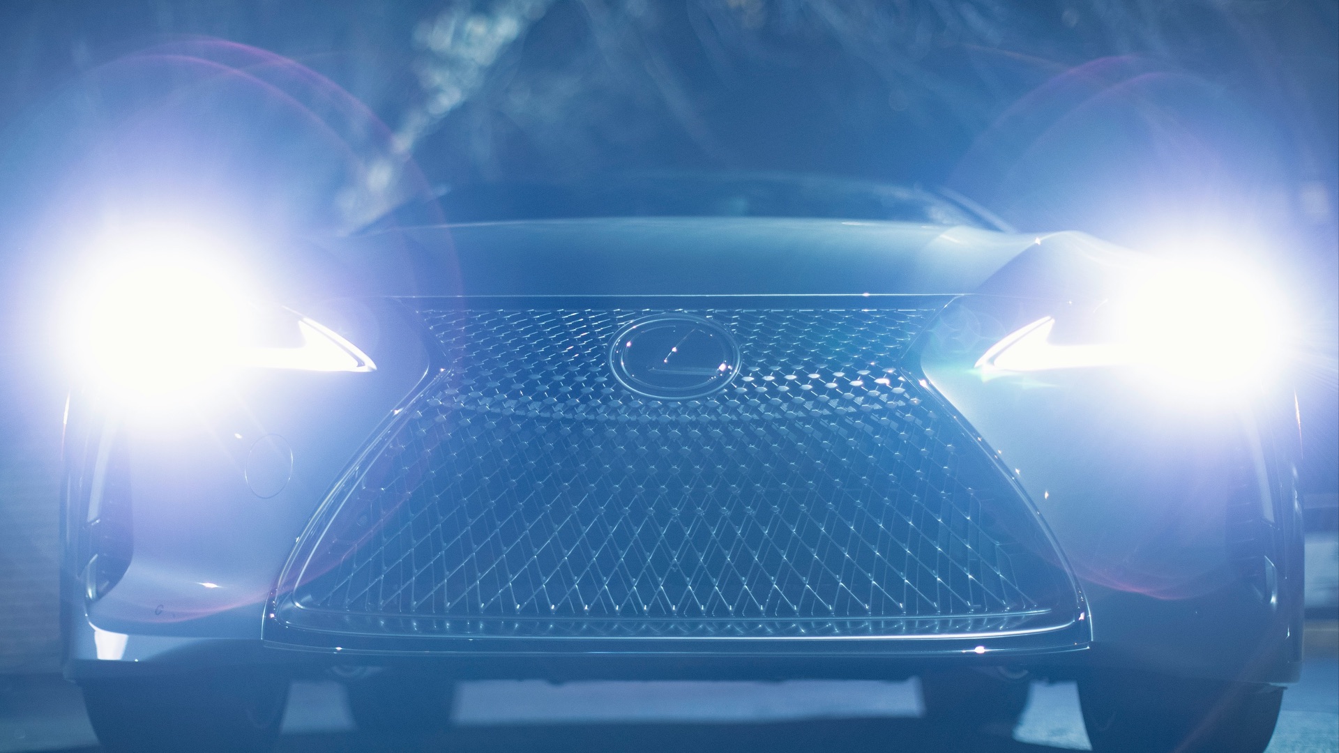 a car that is lit up at night