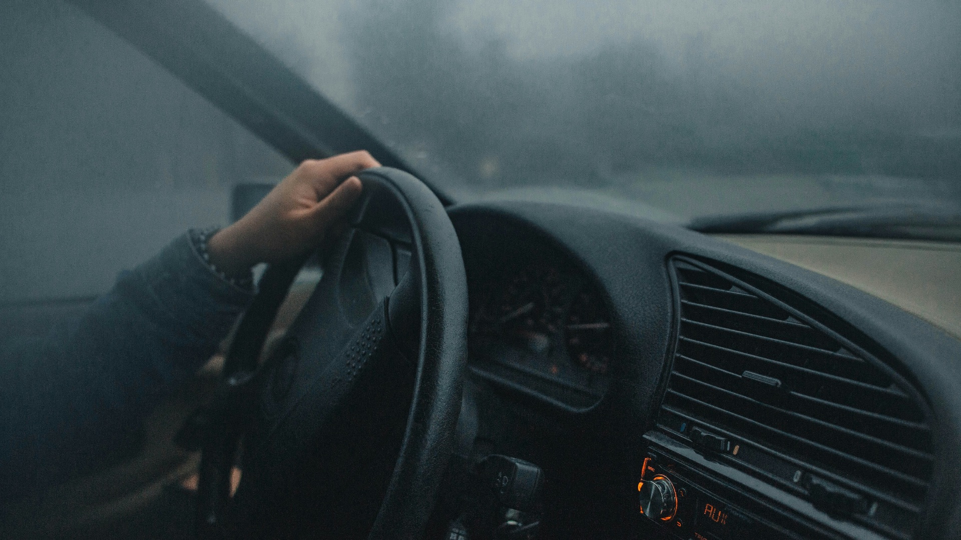 person driving vehicle