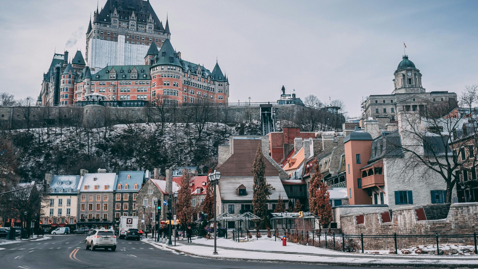 white and gray castle and buildings