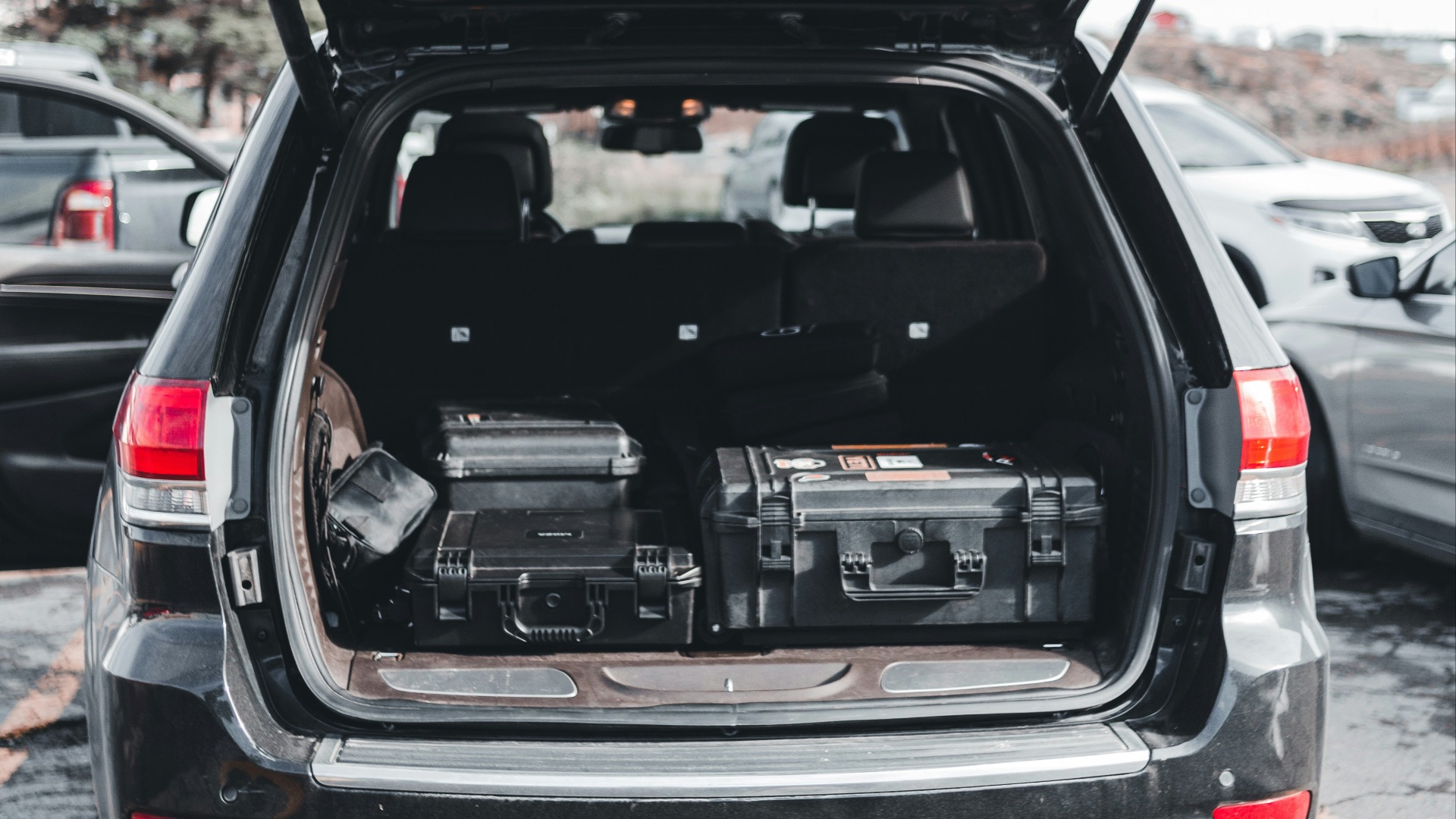 the back end of a car with its trunk open