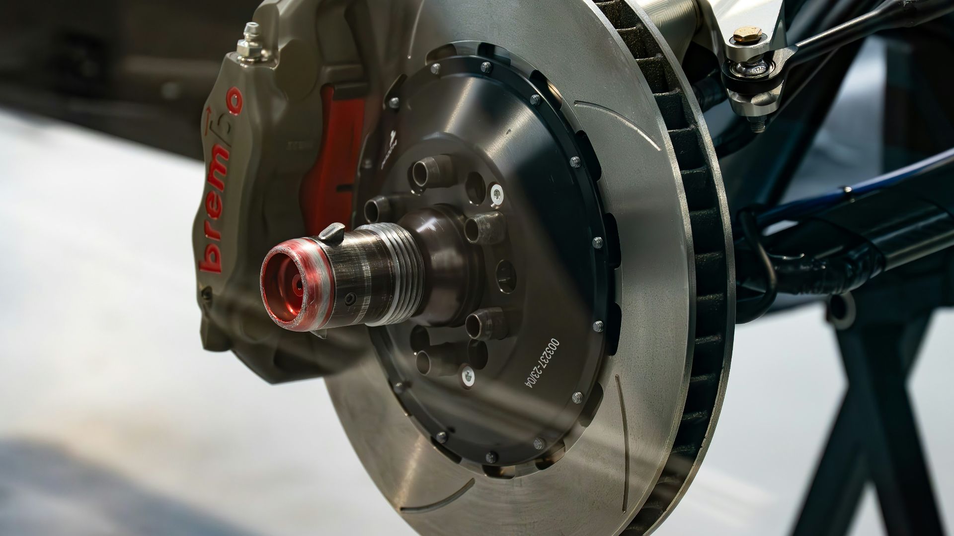 a close up of a brake on a vehicle